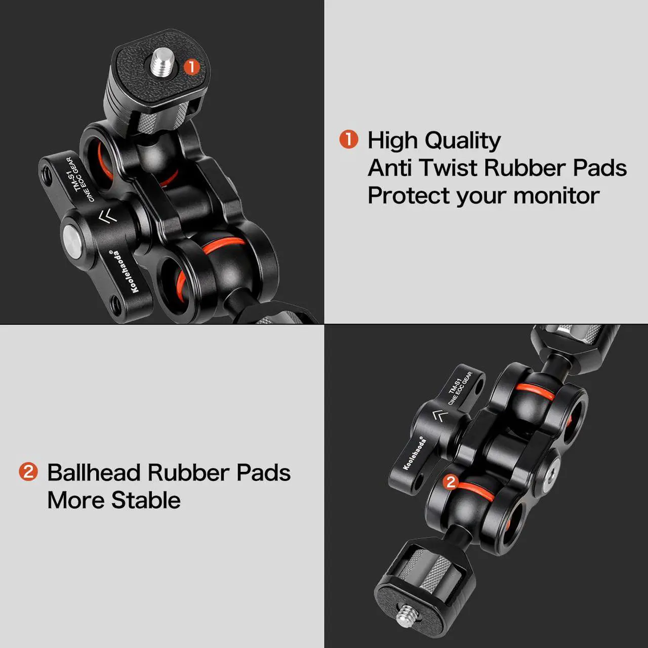 Alt view image 5 of 6 - Koolehaoda Large magic arm,load 5KG,Articulating Magic Arm with Double Ballheads for Camera Cage Rig Kit Handle Plate, Field Monitor, Lights,Microphone,Audio Recorders(TMS-1)
