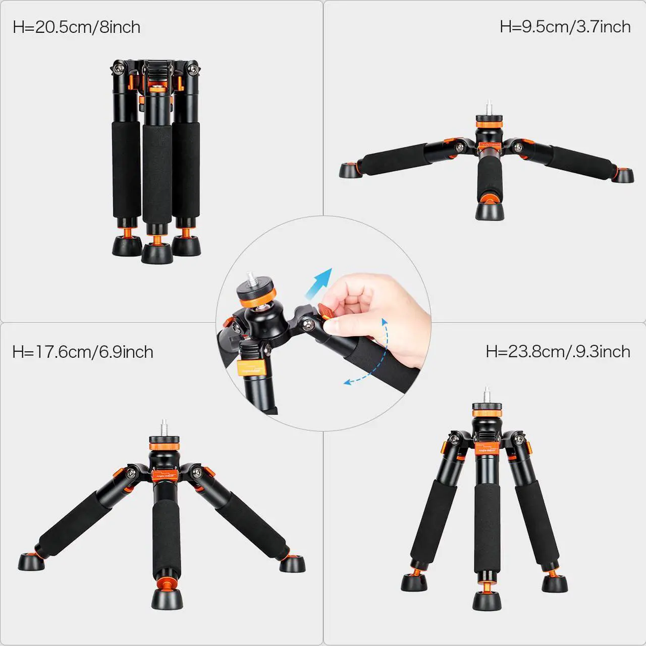 Alt view image 6 of 6 - Koolehaoda A3 Tabletop Mini Tripod with 1/4 and 3/8" Screw Mount, Universal Monopod Base Unipod Support Compatible with DSLR Cameras Video Micro Shooting