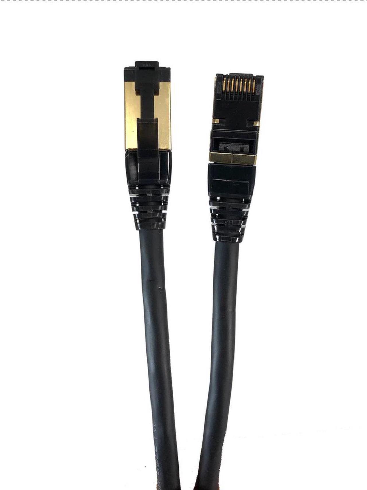 Micro Connectors 50 Feet CAT8 SFTP RJ45 Patch 26AWG Cable -Black (E12-050B)