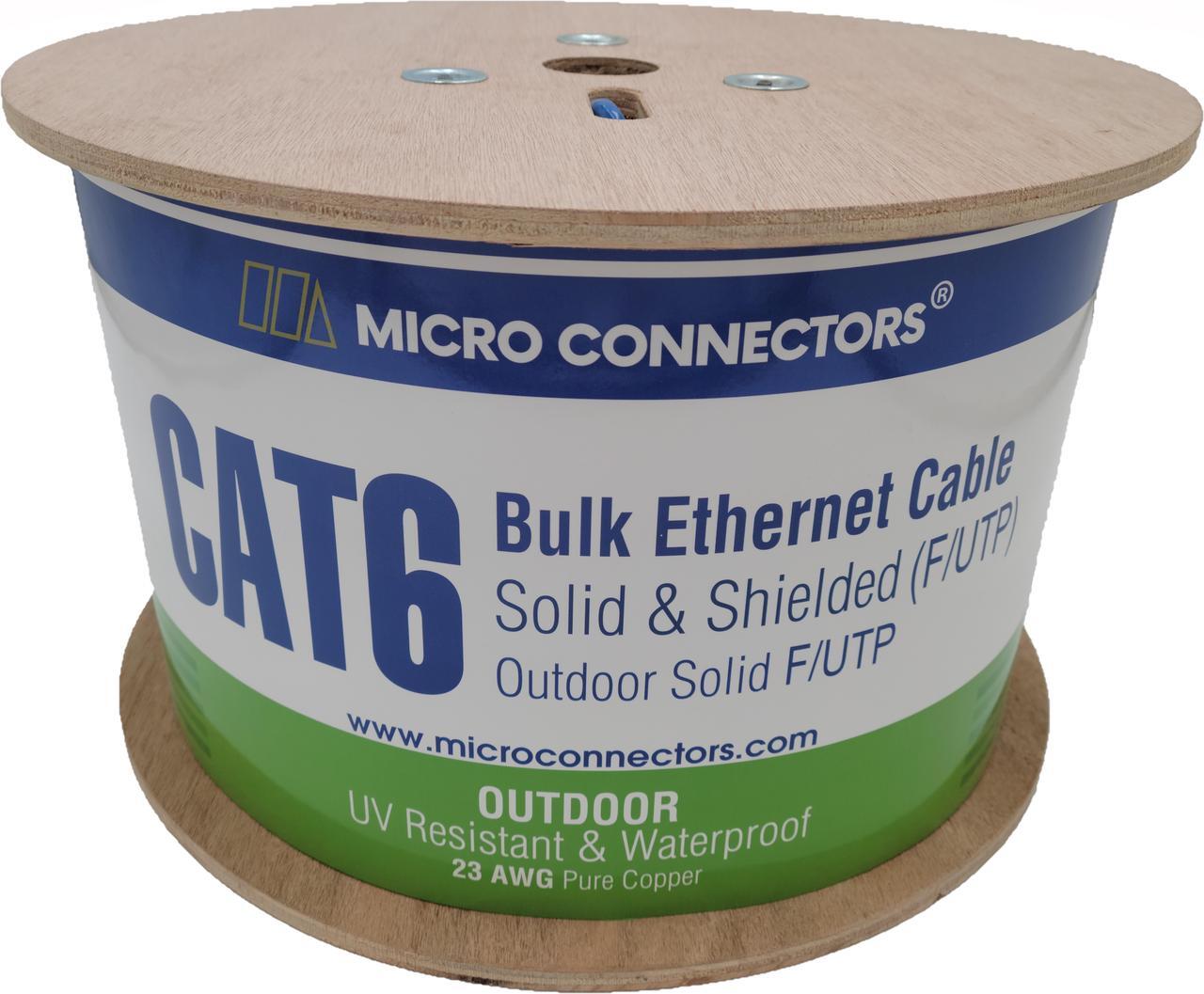 Alt view image 8 of 9 - Micro Connectors 1000 Feet Solid Shielded (STP) CAT6 Outdoor, UV Resistant Bulk Ethernet (23AWG) Cable - Blue (TR4-560BL-OUT)