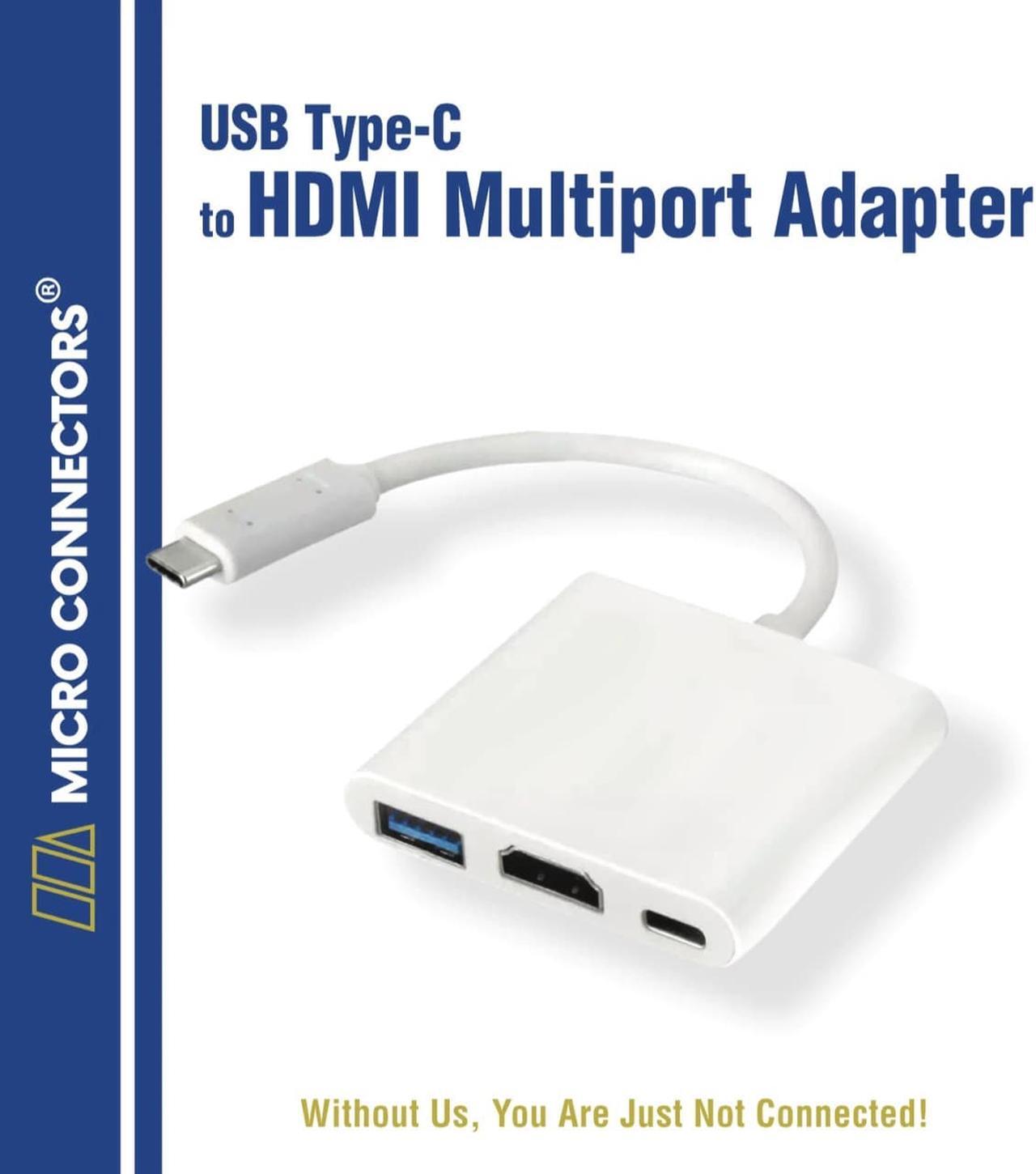 Alt view image 4 of 5 - Micro Connectors USB-C to HDMI/USB-A/USB-C Multiport Adapter (USB31-UCHDMIU3)