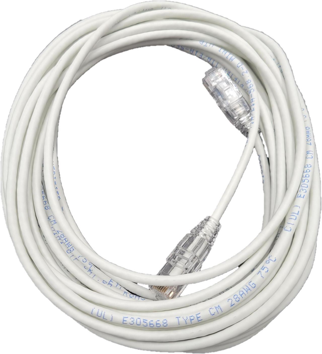 Micro Connectors 25 Feet CAT6A 10Gbps UTP 28 AWG Ultra Slim Ethernet Cable / White (E09-025W-SLIM)