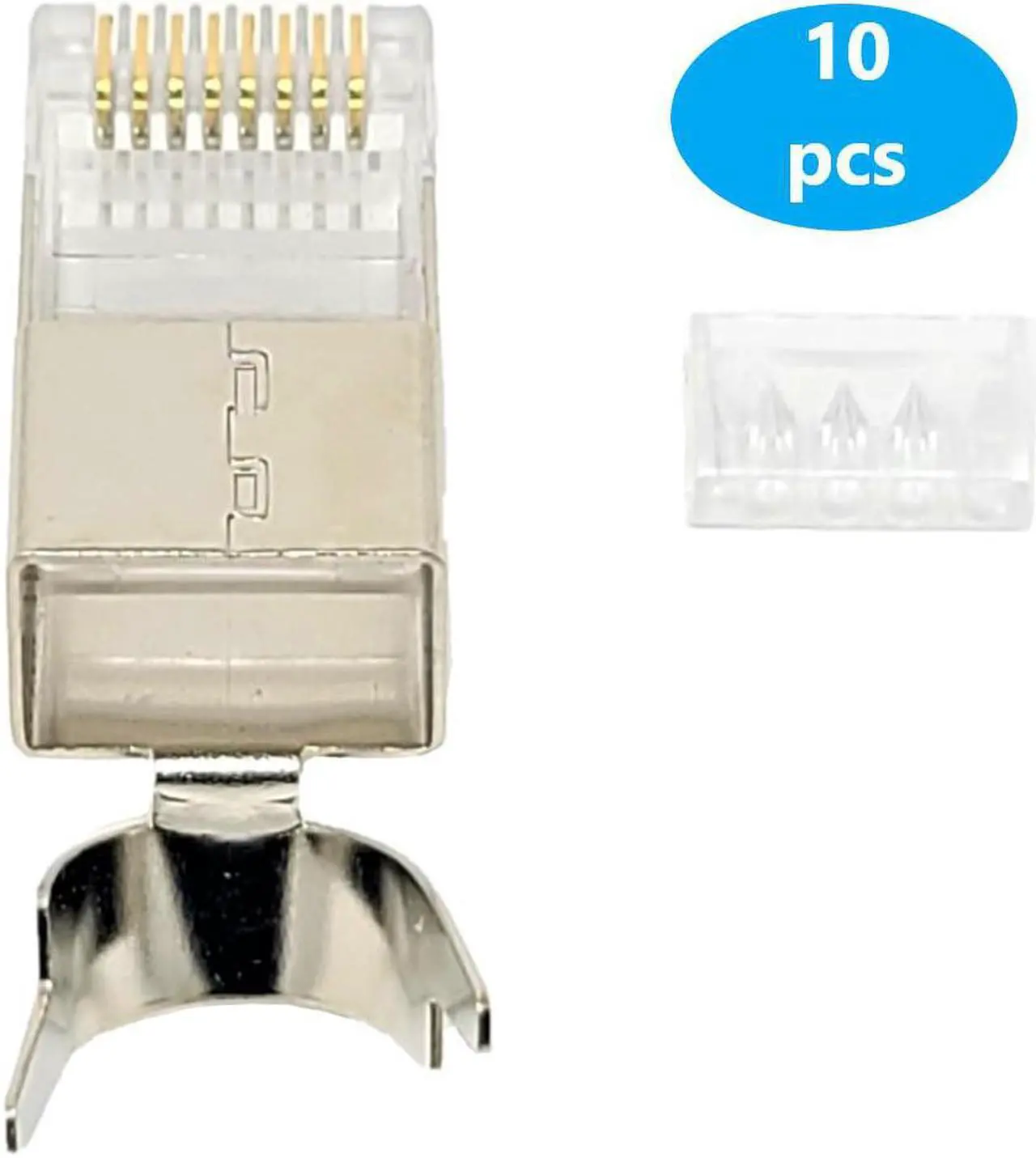 Alt view image 6 of 6 - Micro Connectors 250 Feet Cat7 23AWG Solid & Shielded Bulk Ethernet Cable (S/FTP) CMR Riser-rated/White with 10-Pack Universal Shielded RJ45 Connectors (TR4-80SRWH250-K)