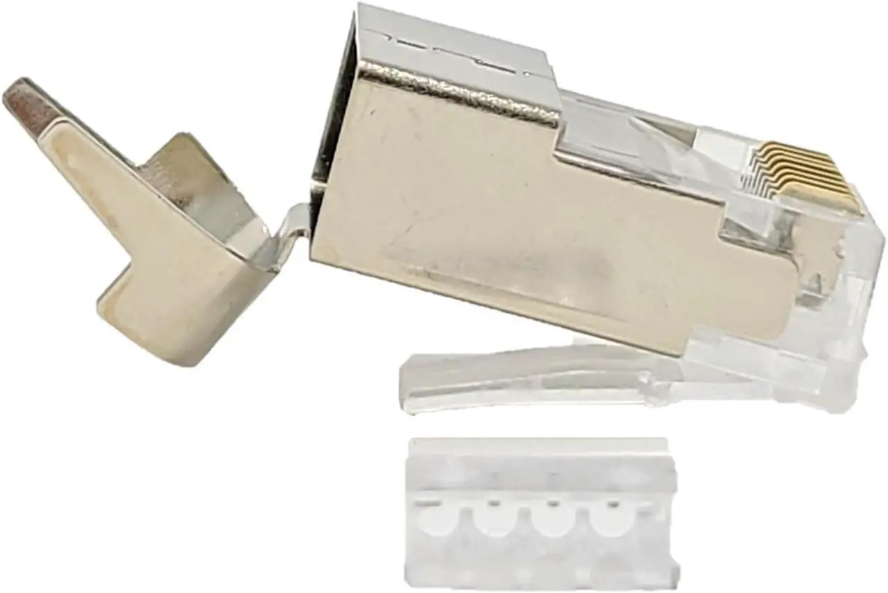 Alt view image 4 of 6 - Micro Connectors 250 Feet Cat7 23AWG Solid & Shielded Bulk Ethernet Cable (S/FTP) CMR Riser-rated/White with 10-Pack Universal Shielded RJ45 Connectors (TR4-80SRWH250-K)