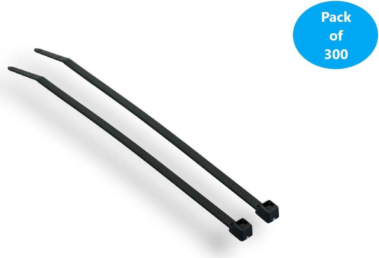 Main image of Micro Connectors 14 Inch Cable Zip Tie 50-Lbs Multi-Purpose Self-Locking / Black (300-Pack) (MSC-214B-3P)