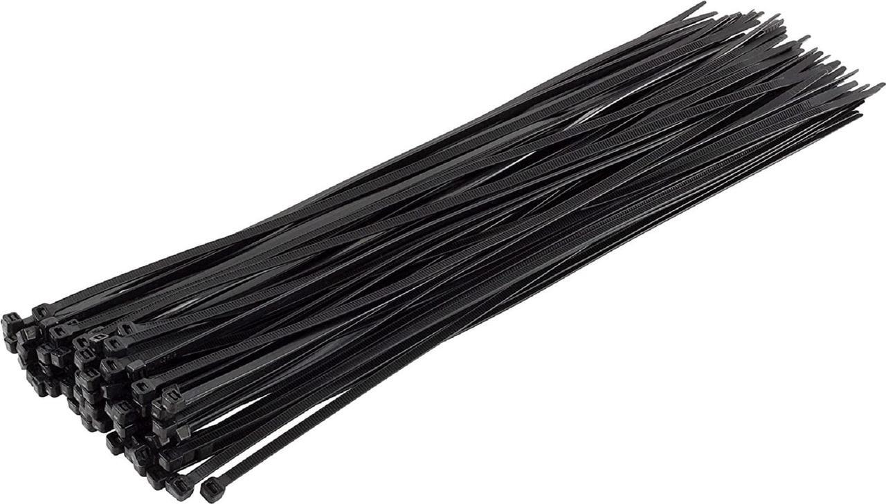 Alt view image 2 of 2 - Micro Connectors 14 Inch Cable Zip Tie 50-Lbs Multi-Purpose Self-Locking / Black (300-Pack) (MSC-214B-3P)