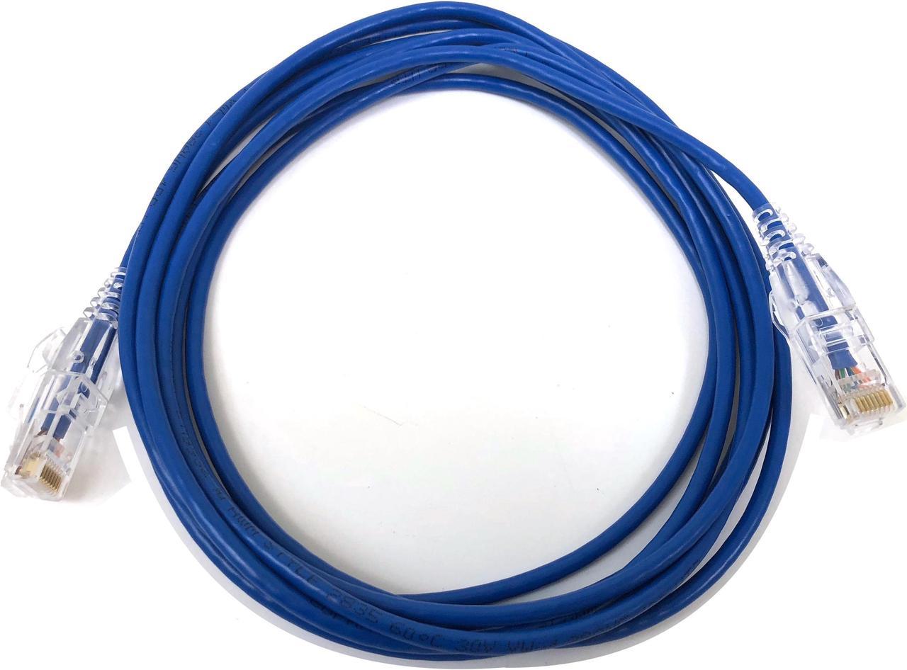 Micro Connectors 7 Feet CAT 6A Ultra Slim Patch 28AWG Cable -Blue (E09-007BL-SLIM)