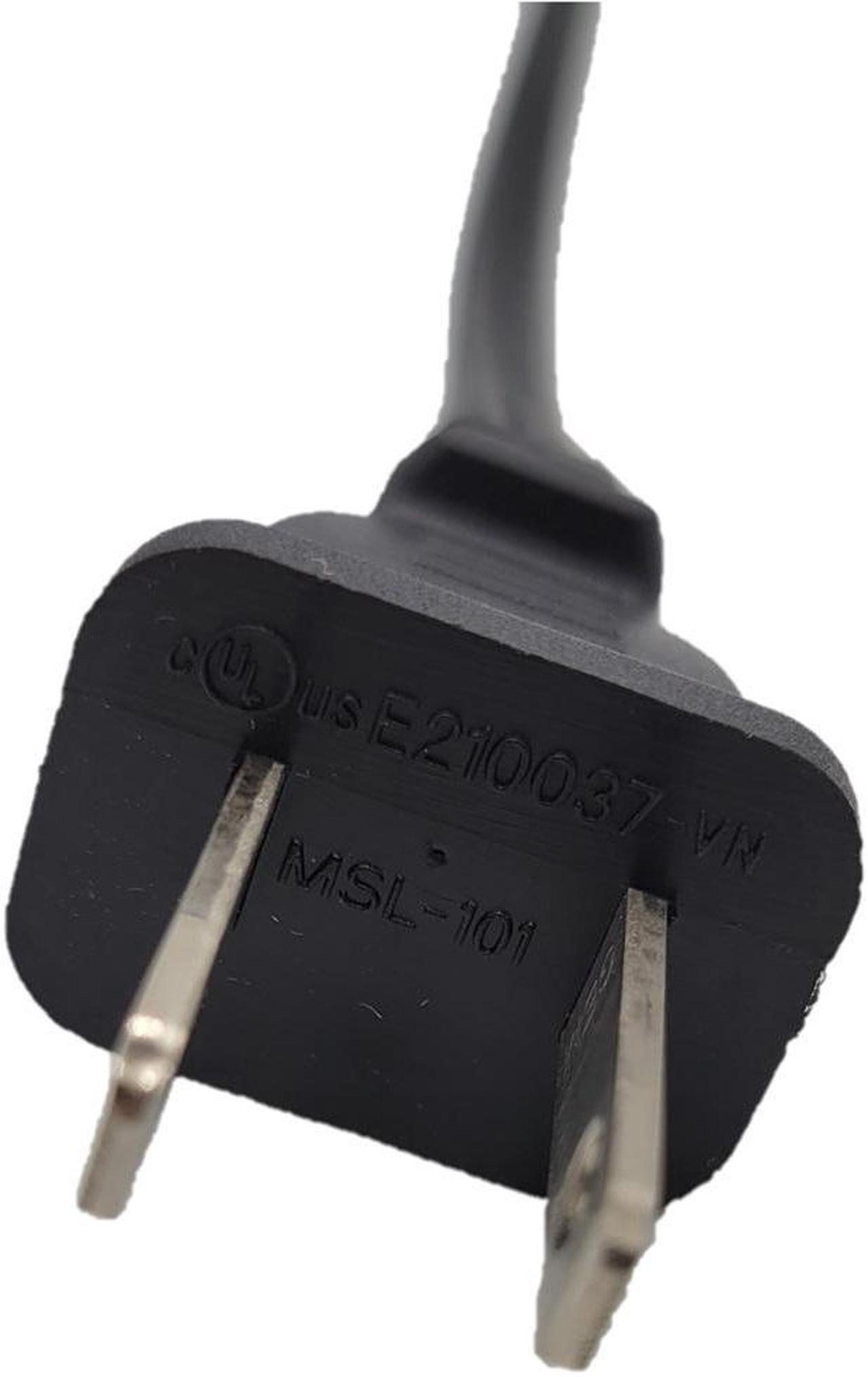 Alt view image 4 of 4 - Micro Connectors 6 ft. 18 AWG 2-Prong Notebook/TV/Power Cord, UL Approved -Black (10-Pack) (M05-125-10P)