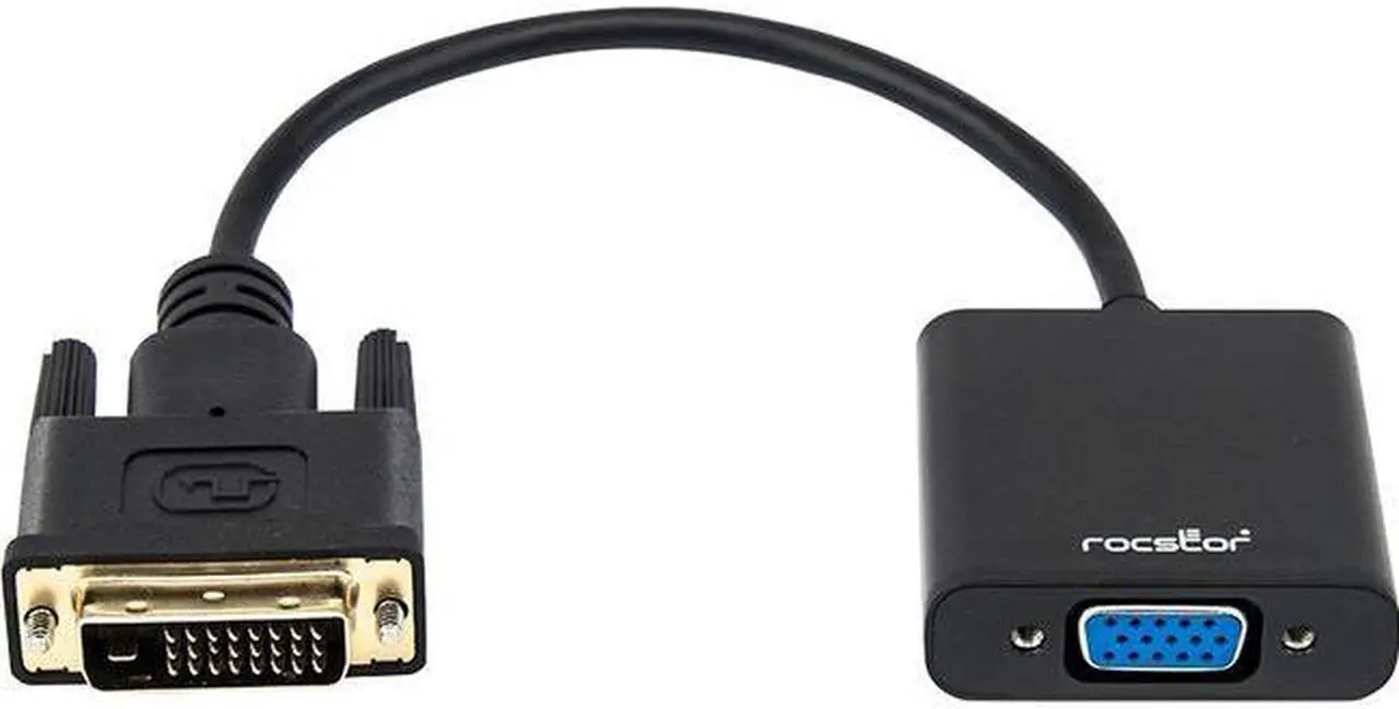 Alt view image 4 of 7 - Rocstor Y10A198-B1 DVI-D to VGA Active Adapter - Resolutions up to 1920x1200 M/F