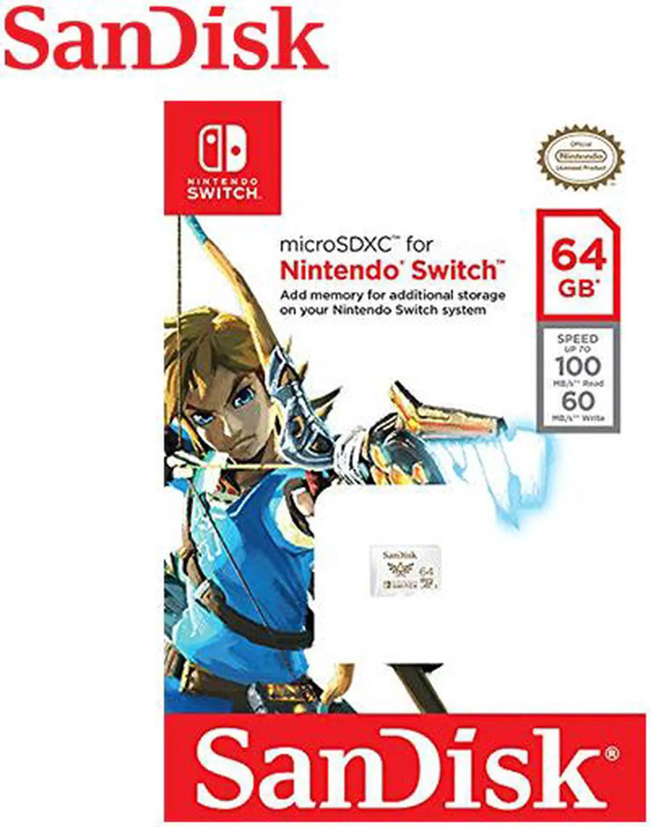 Alt view image 4 of 4 - SanDisk 64GB microSDXC UHS-I for Nintendo Switch, Speed Up to 100MB/s (SDSQXAT-064G-GNCZN)