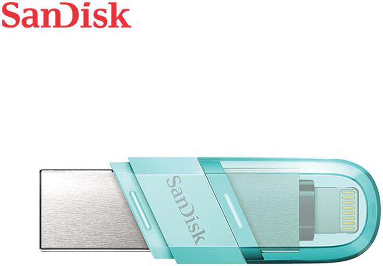 SanDisk 64GB iXpand Flash Drive Flip USB 3.1 Gen 1 USB Type-A & Lightning (SDIX90N-064G-GN6NK)