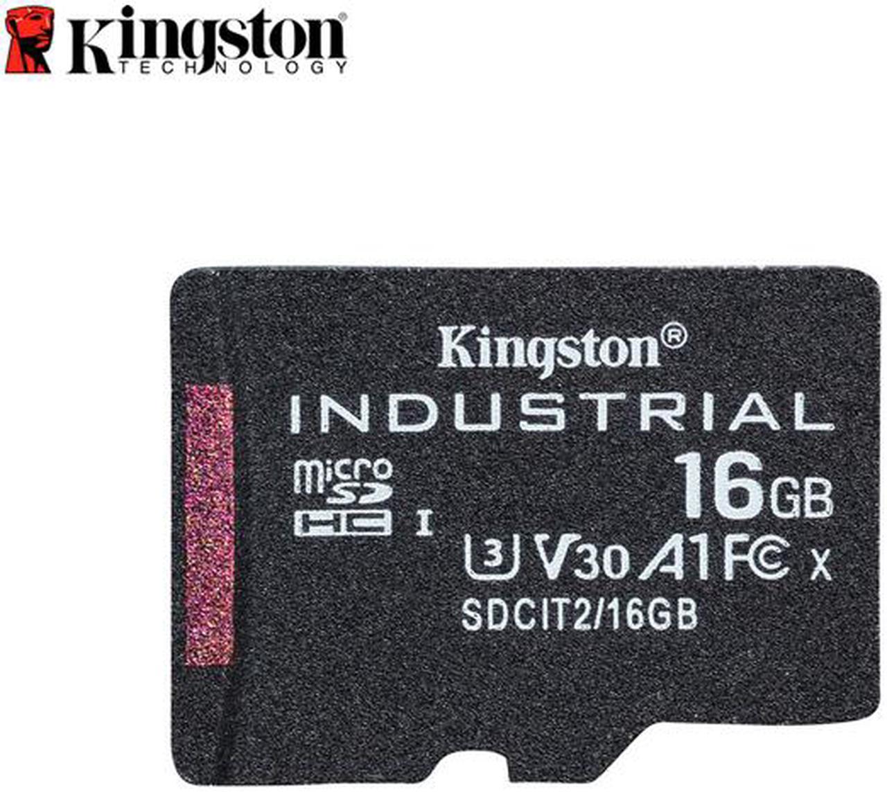 Kingston 16GB Industrial microSD UHS-I U3 V30 A1 Memory Card, Includes SD adapter SDCIT2/16GB