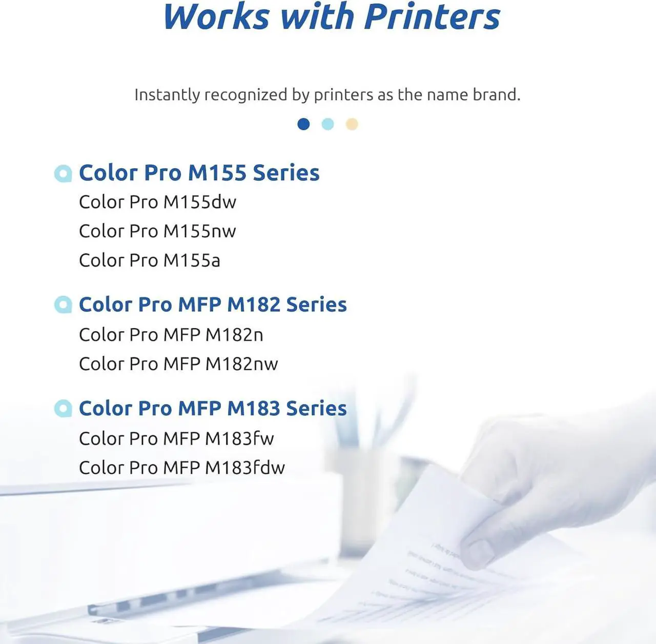 Alt view image 2 of 7 - INK E-SALE 215A New Version Compatible Toner Cartridge Replacement for HP 215A Toner Cartridges 4 Pack for use with HP Color Pro MFP M182 M183 M155 Series MFP M182n M182nw M183fdw M155dw Printer