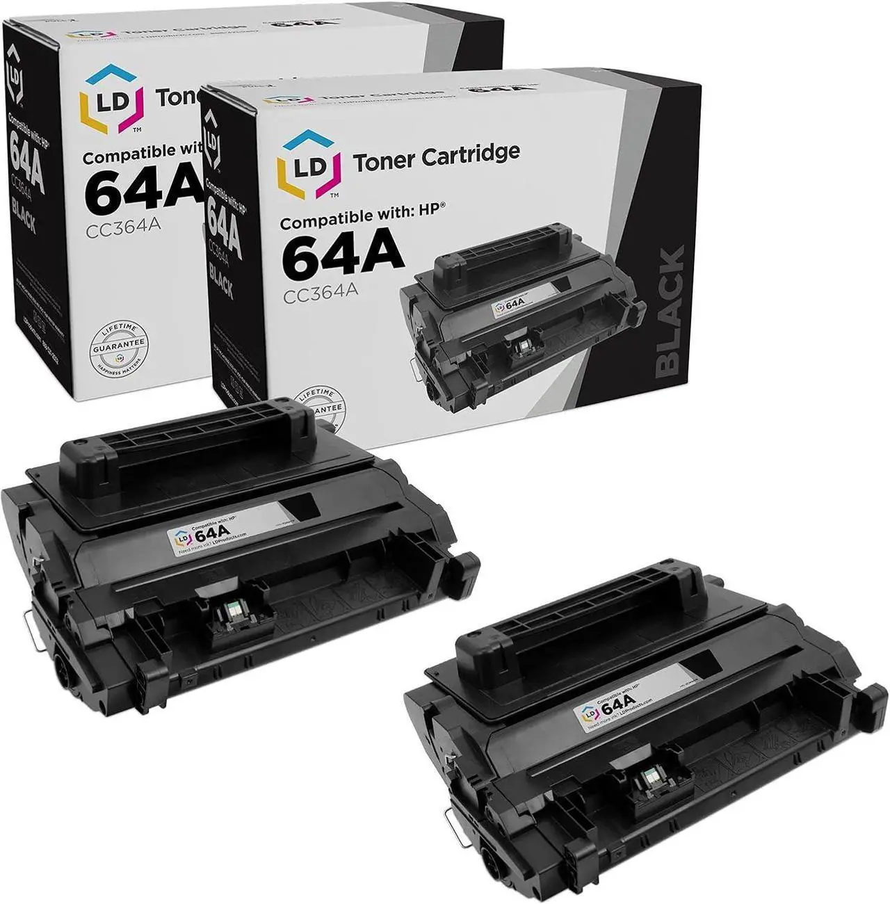 Main image of LD Products Compatible Replacement for HP 64 64A Toner Cartridge CC364A Standard Yield (Black, 2-Pack) HP Laserjet: P4015dn, P4015n, P4015tn, P4015x, P4515n , P4515tn, P4515x, P4515xm