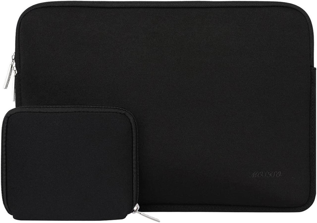 MOSISO Laptop Sleeve Compatible with MacBook Pro 14 inch 2023-2021 A2779 M2 A2442 M1, Compatible with MacBook Air/Pro, 13-13.3 inch Notebook Computer, Neoprene Bag with Small Case,Black