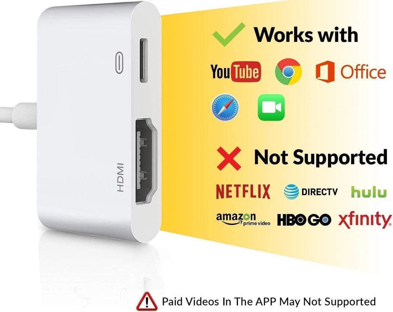 Alt view image 6 of 7 - Apple MFi Certified Apple Lightning to HDMI Adapter for iPhone to TV 1080P Digital AV Adapter Sync Screen with Lightning Charging Port for iPhone 14 13 12 11 XS XR X 8 7 iPad to TV/Projector/Monitor