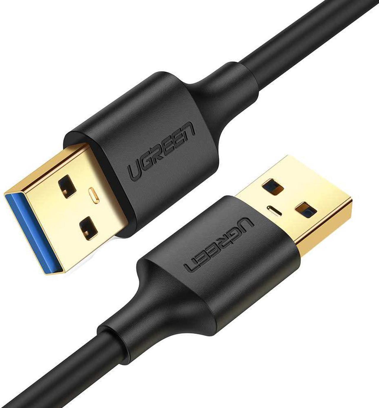 UGREEN USB to USB Cable, USB 3.0 Male to Male Type A to Type A Cable for Data Transfer Compatible with Hard Drive, Laptop, DVD Player, TV, USB 3.0 Hub, Monitor, Camera, Set Up Box and More 1.5FT