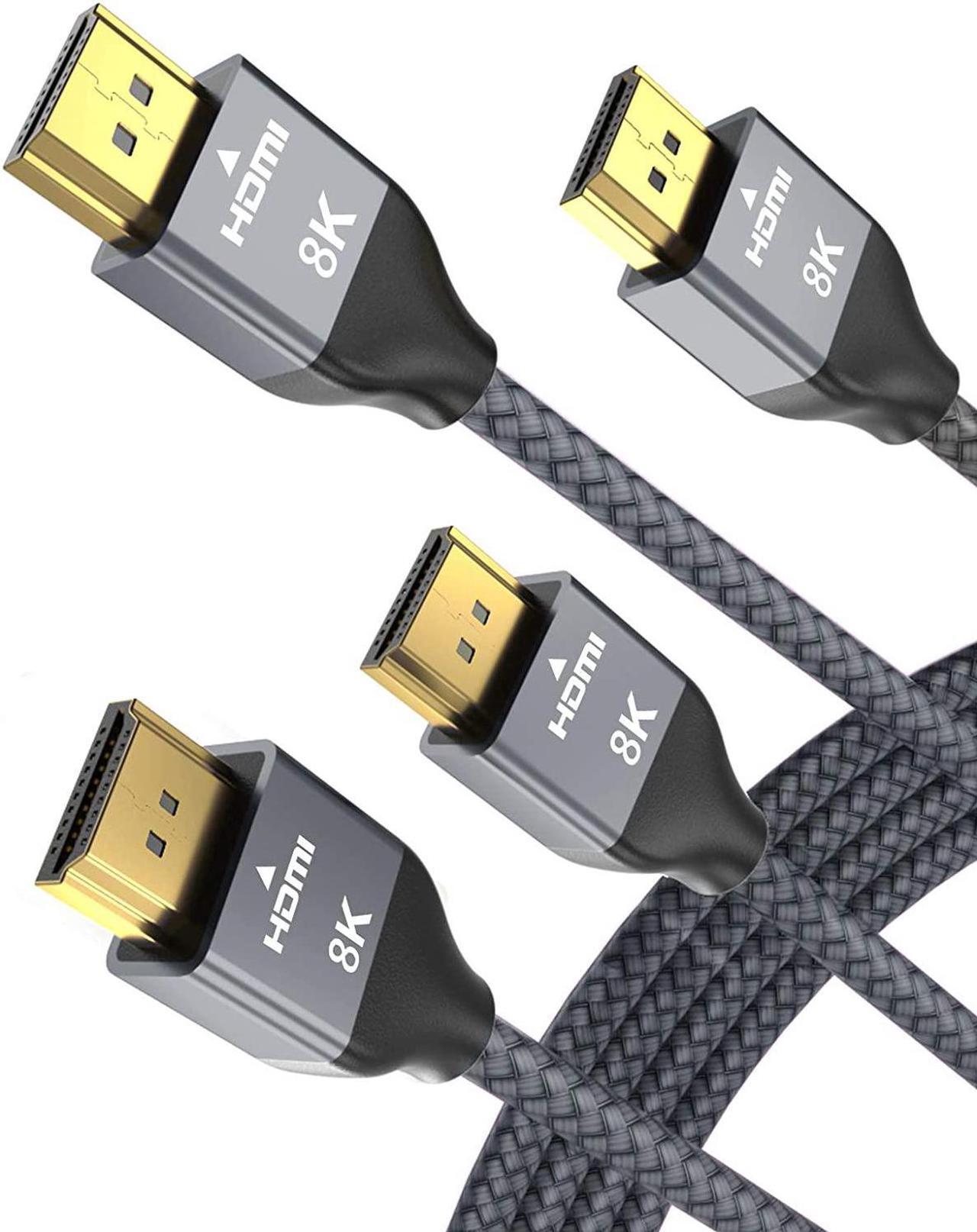 Main image of 8K 60Hz HDMI Cable 6.6FT 2-Pack,Certified 48Gbps 7680P Ultra High Speed HDMI Cord for Apple TV,Roku,Samsung QLED,2.0 2.1,Sony Playstation,PS5,6FT,Xbox One Series X,eARC HDR HDCP 2.2 2.3,4K 120Hz 144Hz