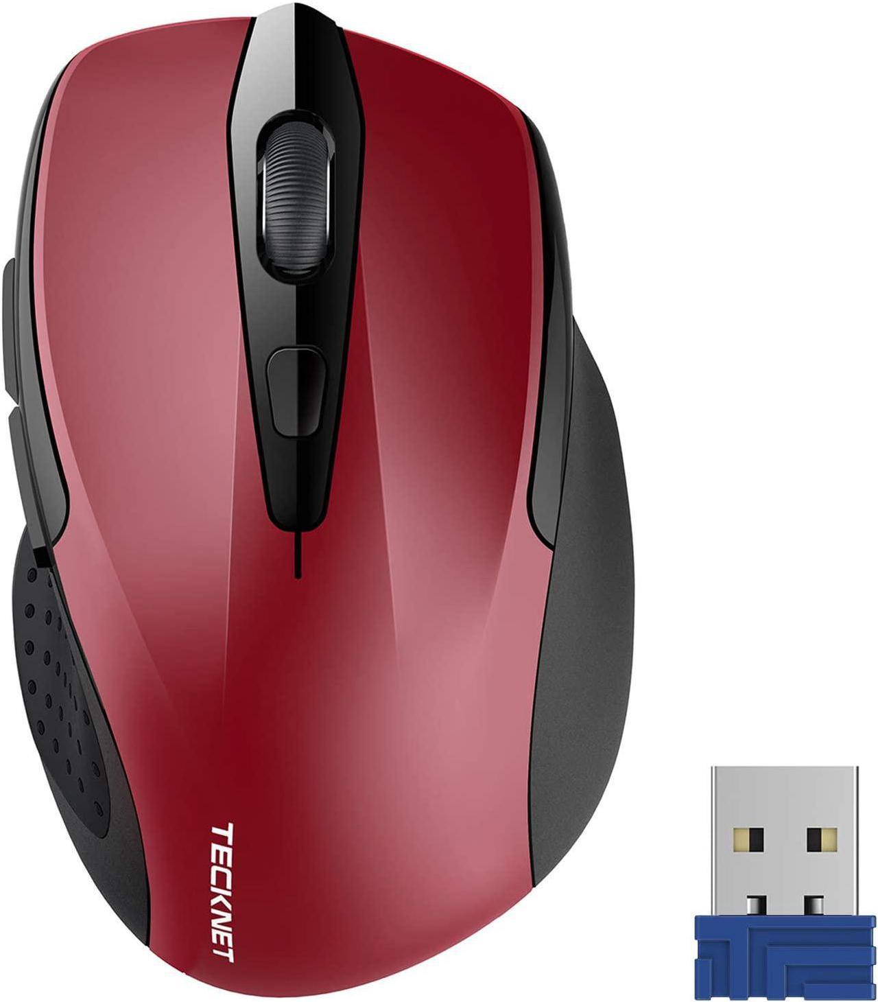 2.4G Ergonomic Wireless Optical Mouse with USB Nano Receiver for Laptop,PC,Computer,Chromebook,Notebook,6 Buttons,24 Months Battery Life, 2600 DPI, 5 Adjustment Levels