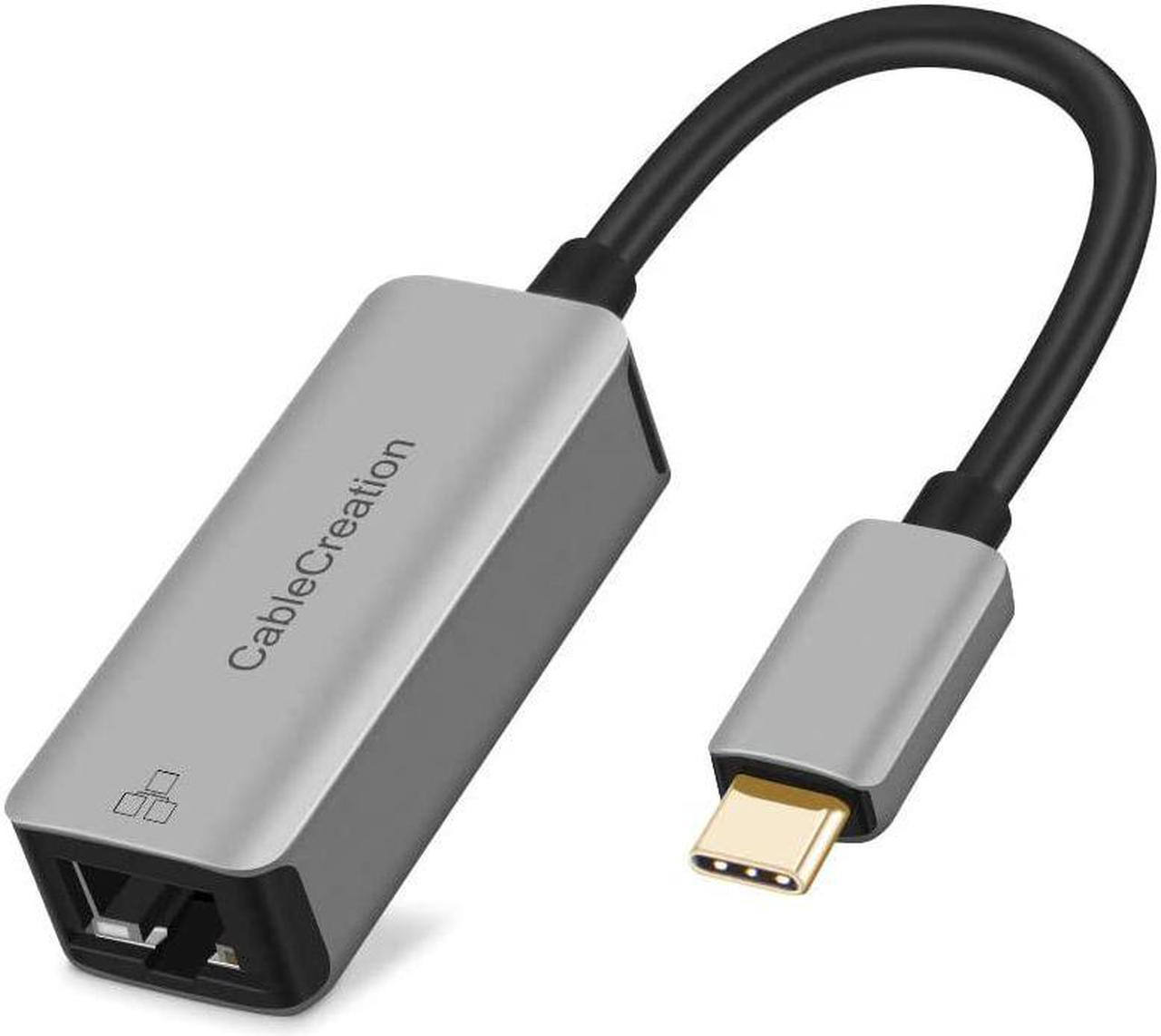 USB C to Ethernet Adapter, CableCreation Aluminum USB-C to RJ45 LAN Network Converter[Thunderbolt 3 Compatible], 10/100/1000 Mbps, for MacBook Pro 2019, iPad Pro, XPS, Chromebook, Galaxy S20/S10