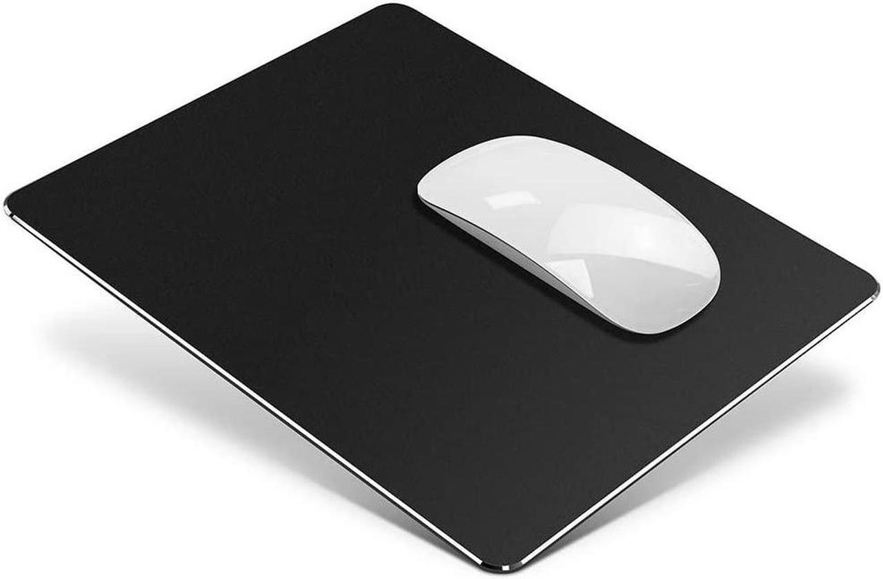 Main image of Metal Aluminum Mouse Pad Office and Gaming Thin Hard Mouse Mat Double Sided Waterproof Fast and Accurate Control Mousepad for Laptop Computer and PC 9.45 X 7.87 Inch Black