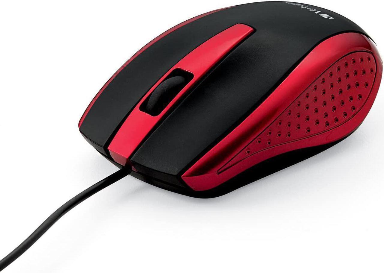 Main image of Wired USB Computer Mouse - Corded USB Mouse for Laptops and PCs - Right or Left Hand Use Red 99742 1.4 x 2.4 x 3.9