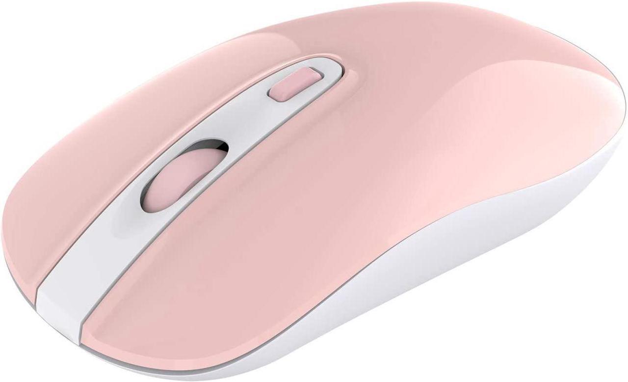 Wireless Computer Mouse, cimetech 2.4G Slim Cordless Mouse Less Noise for Laptop Ergonomic Optical with Nano Receiver USB Mouse for Laptop, Deskbtop, MacBook (BAT Bright Pink)