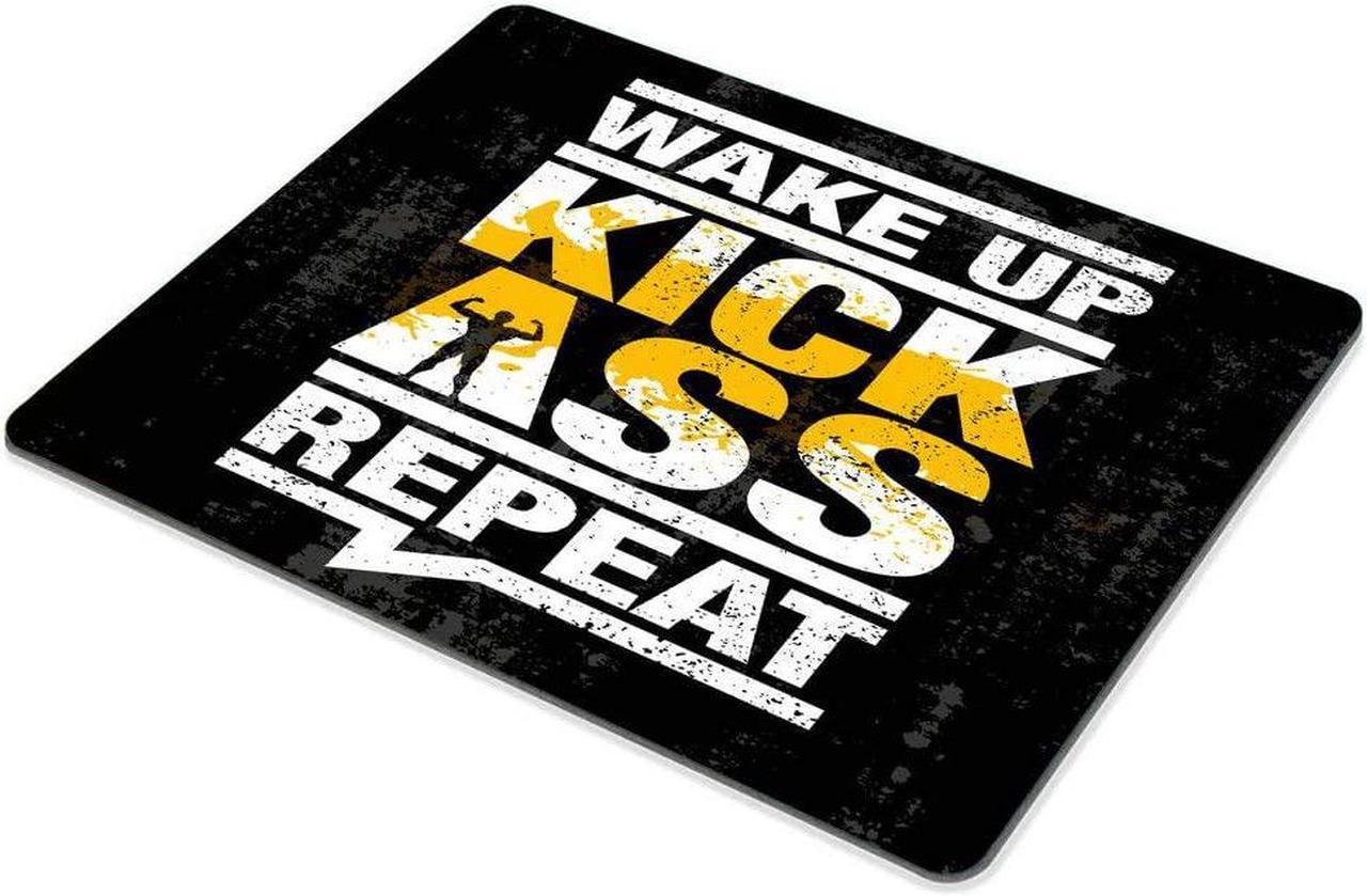 Alt view image 4 of 5 - Smooffly Fitness Gym Sport Workout Motivation Quote Mouse pad - Wake Up Kick Ass Repeat Non-Slip Rubber Comfortable Customized Computer Mouse Pad