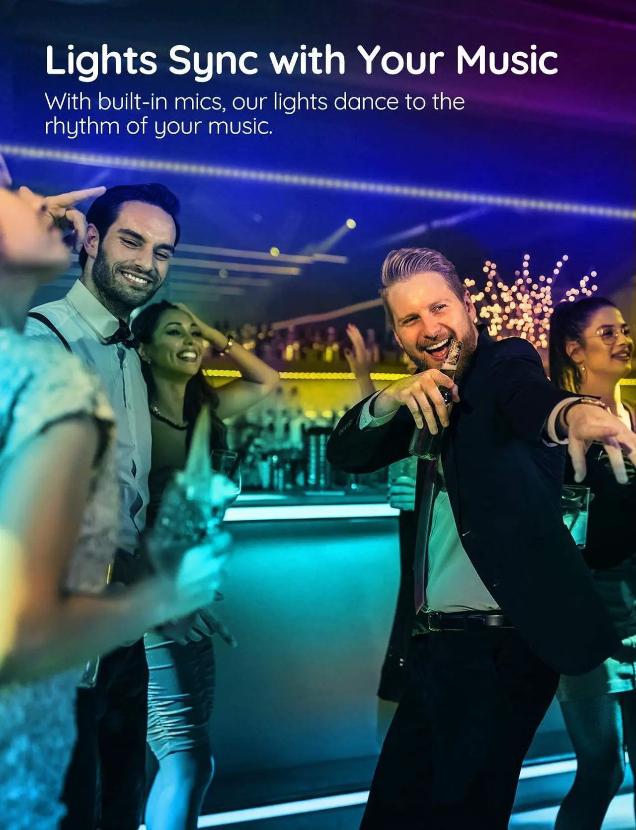 Alt view image 4 of 7 - Govee 32.8ft LED Strip Lights Work with Alexa and Google Assistant Wireless Smart Phone APP Control Light Strip (2x5m) Music Sync RGB Tape LED Lights for Room Kitchen Home Party (Not Support 5G WiFi)