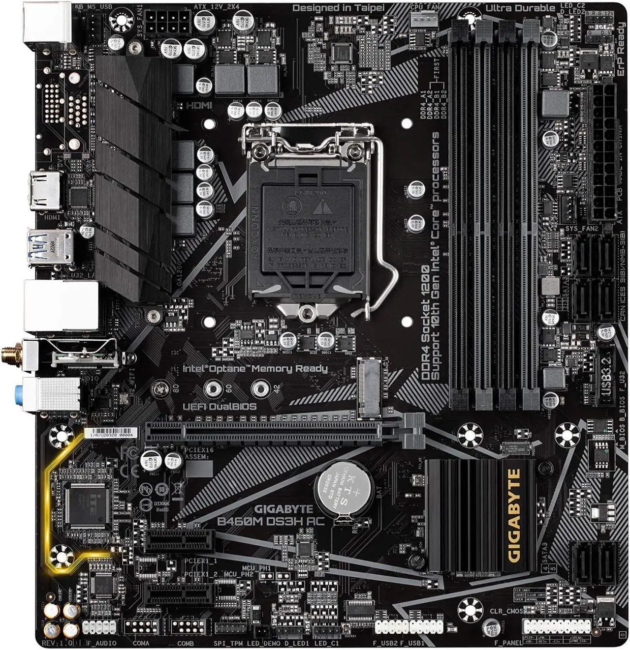Main image of Gigabyte B460M DS3H AC Intel B460 1200 LGA MicroATX M.2 Desktop Motherboard A