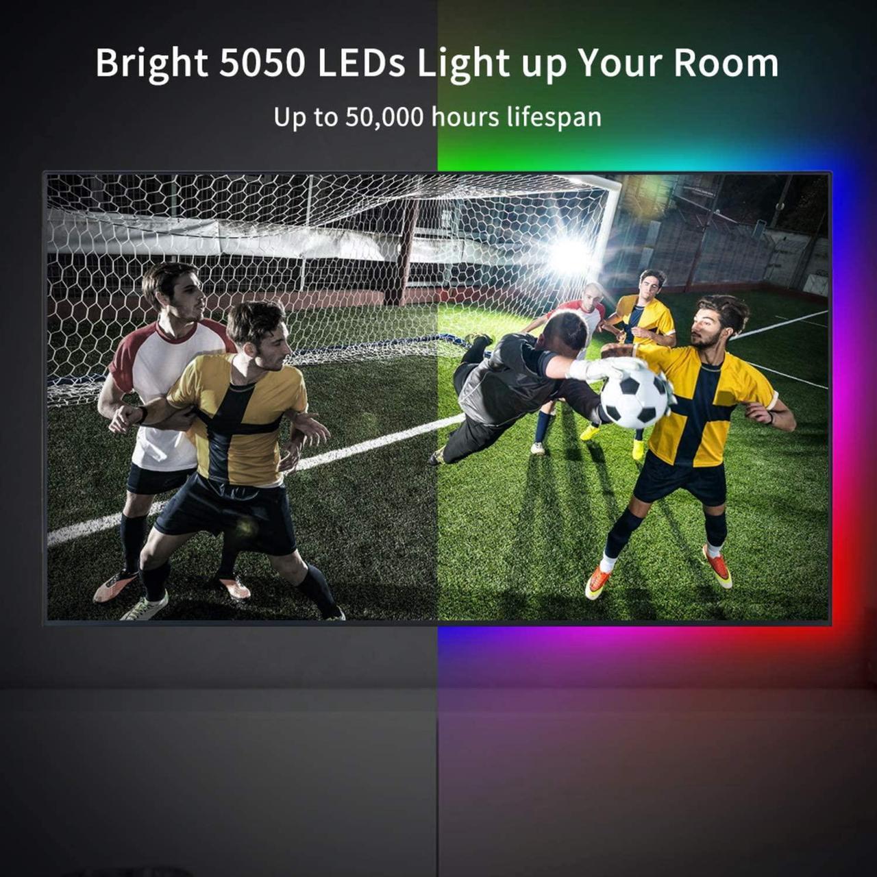 Alt view image 4 of 7 - LED Strip Lights 9.8ft RGB Color Changing Light Strip Kit with Remote and Control Box for Room Bedroom TV Cupboard Decoration Bright 5050 LEDs Easy Installation
