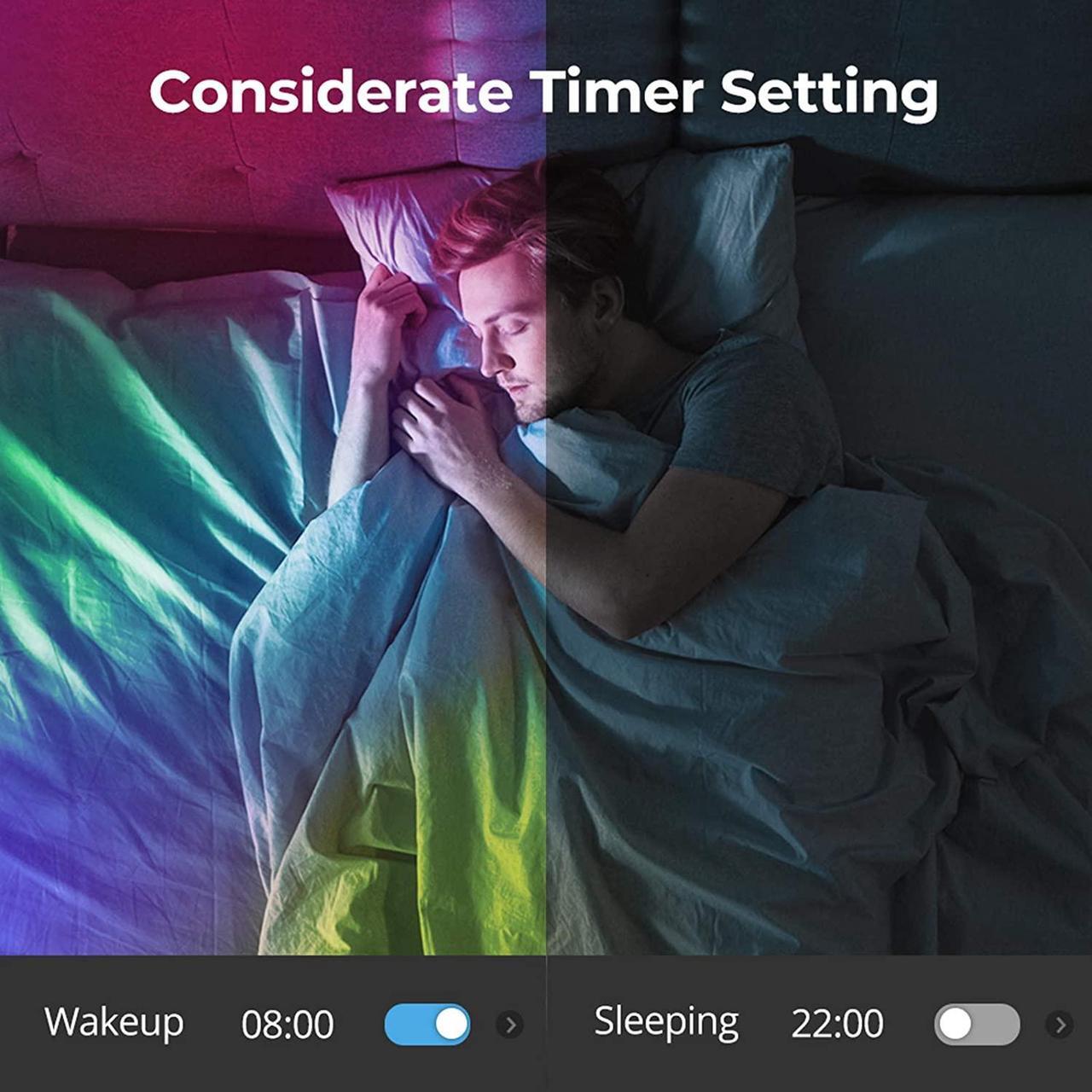 Alt view image 4 of 7 - MINGER RGBIC LED Strip Lights Music Sync Bluetooth Lights with Phone App Control and 5050 LEDs Water Resistant for Party Room Bedroom TV Gaming 16.4ft