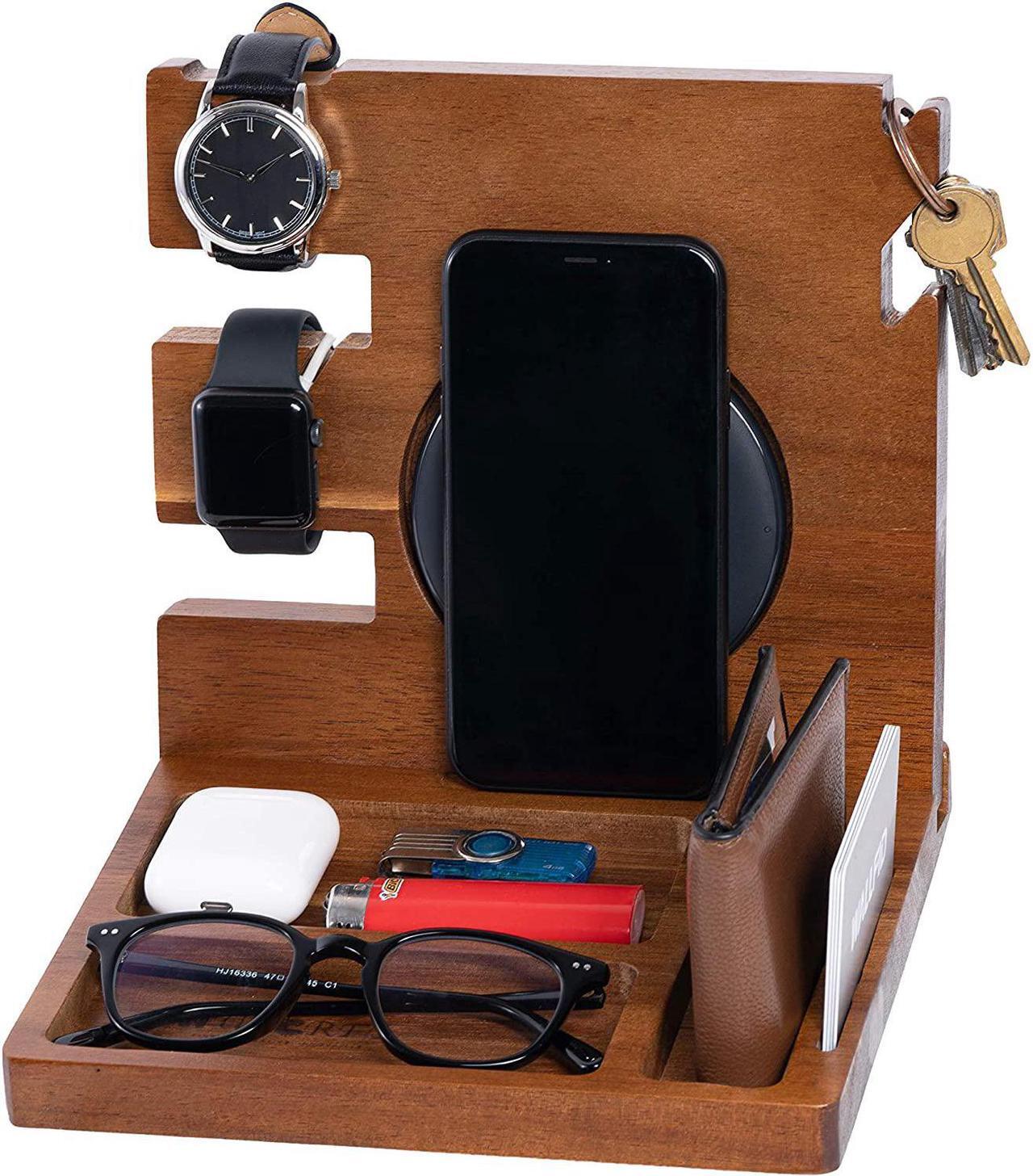Main image of Wood Docking Station with Wireless Charger Cutout