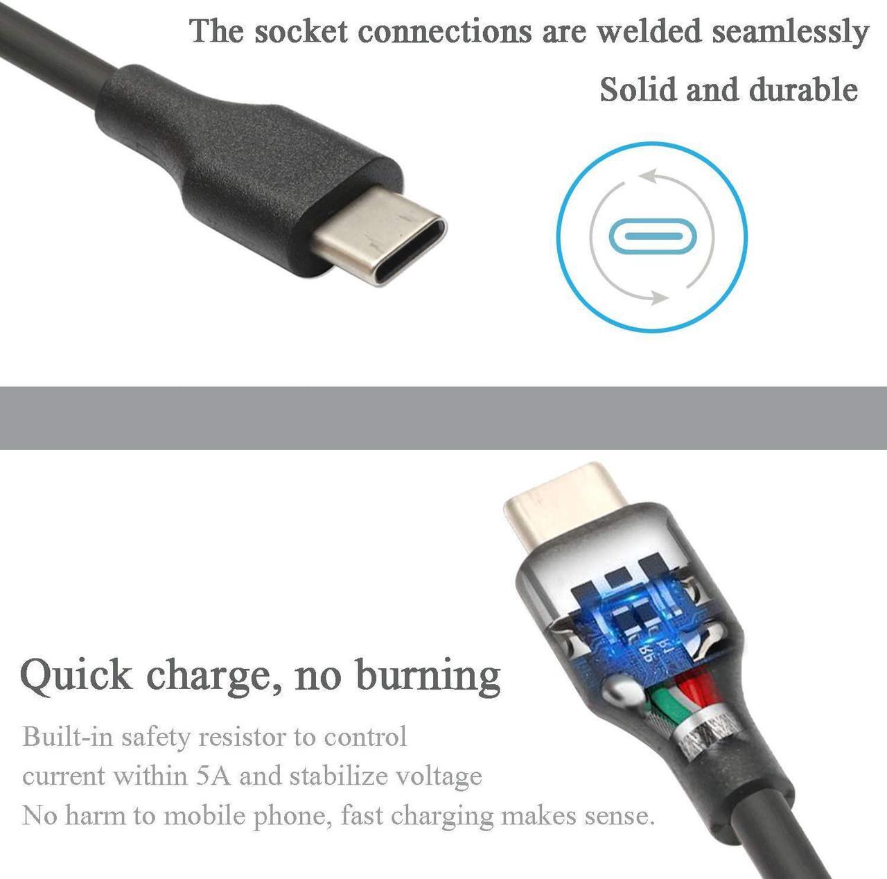 Alt view image 5 of 7 - 45W USB C Charger for Lenovo Chromebook 300e 500e S330 S340 C340 C330 100e ThinkPad T480s T480 T580 E580 T580s Chromebook 2nd Gen AST MTK AC Adapter Cord Power Cord