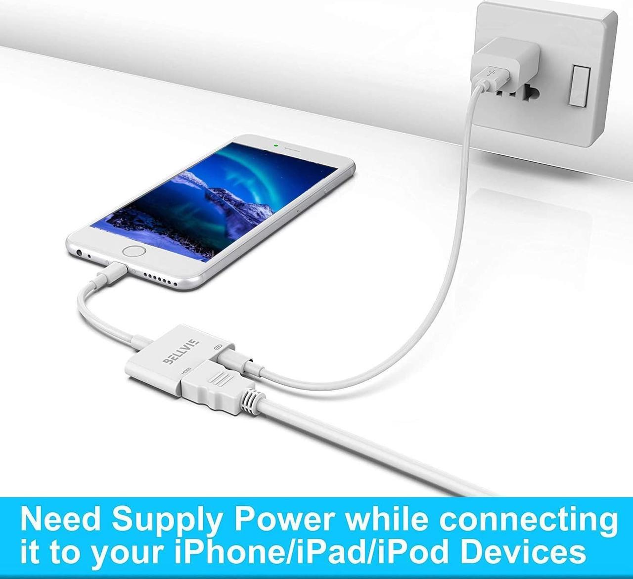 Alt view image 6 of 7 - Lightning to HDMI Adapter for iPhone 12/12 Pro Max 11 Pro/XS/XR/X/8 7 6 Plus SE iPad Pro Mini 2 iPhone to HDMI Connector Support iOS 10~14.1 and Later