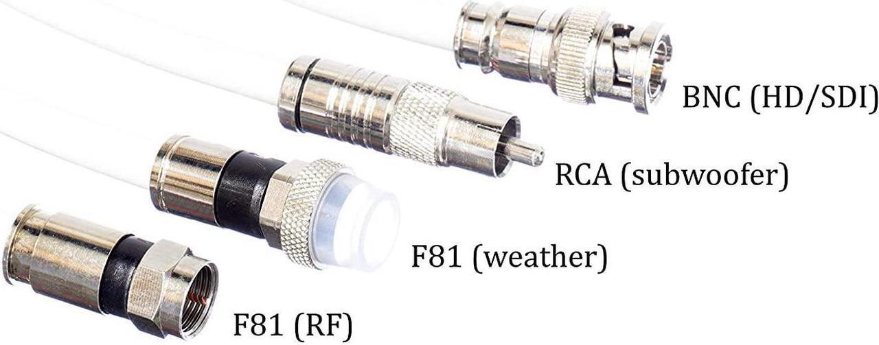 Alt view image 6 of 7 - 25' Feet, White RG6 Coaxial Cable (Coax Cable) with Connectors, F81 / RF, Digital Coax - AV, Cable TV, Antenna, and Satellite, CL2 Rated, 25 Foot