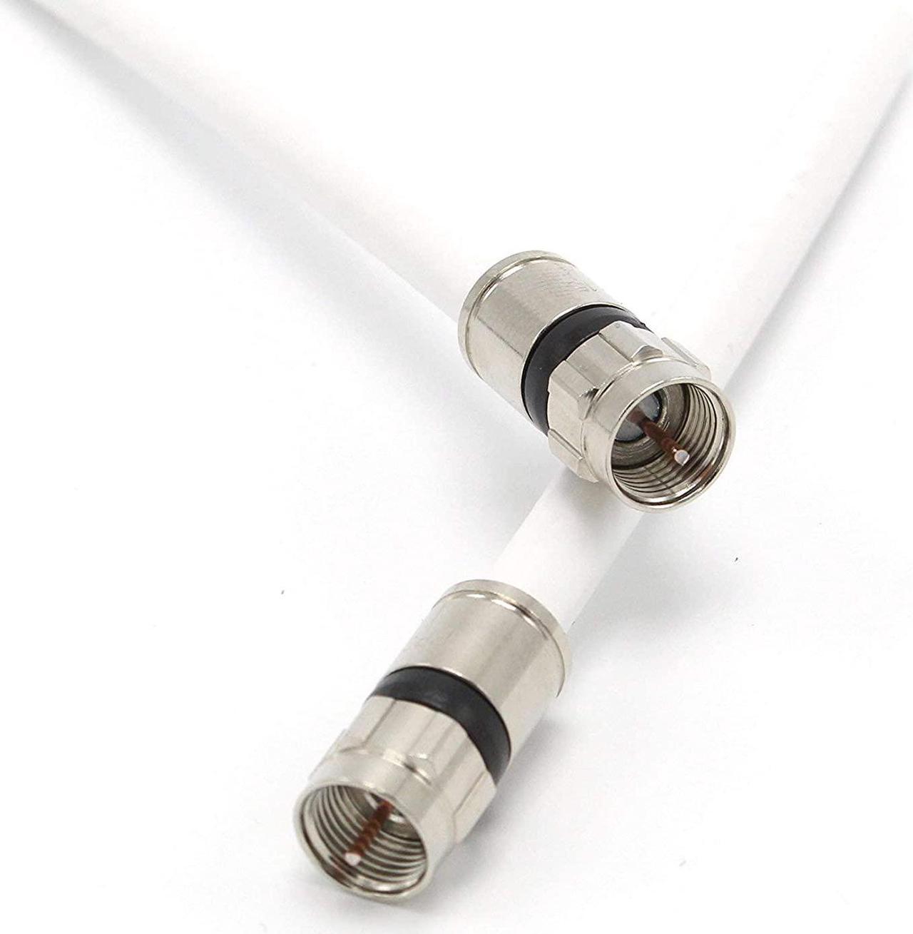 Alt view image 3 of 7 - 25' Feet, White RG6 Coaxial Cable (Coax Cable) with Connectors, F81 / RF, Digital Coax - AV, Cable TV, Antenna, and Satellite, CL2 Rated, 25 Foot