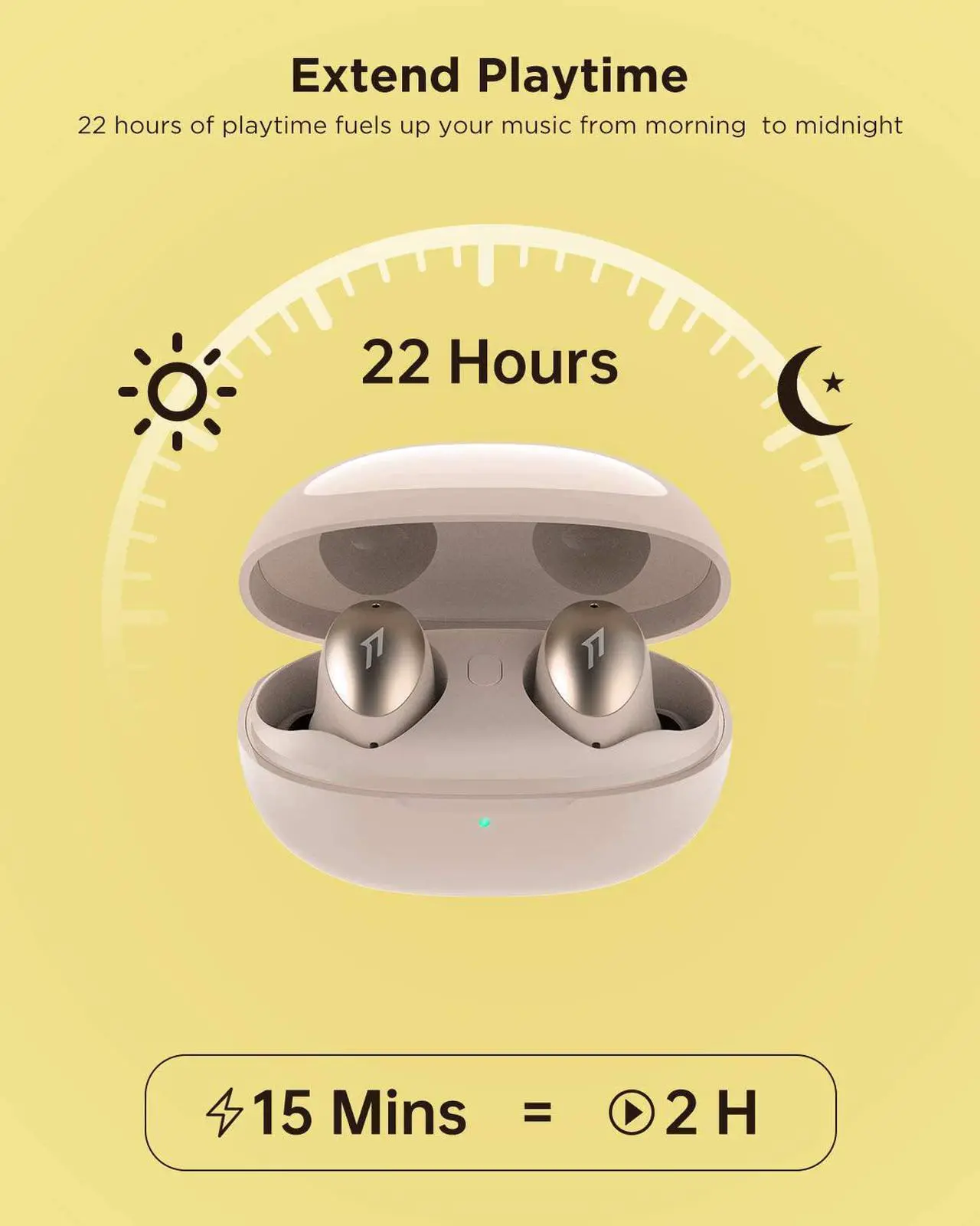 Alt view image 3 of 7 - 1MORE Colorbuds Wireless Earbuds Bluetooth 5.0 Headphone with Fast Charging, 22HUSB C, IPX5 Waterproof Stereo in-Ear Earphones CVC8.0 Build-in Dual Mic ENC Auto Play/Pause for Work Home Office Sport