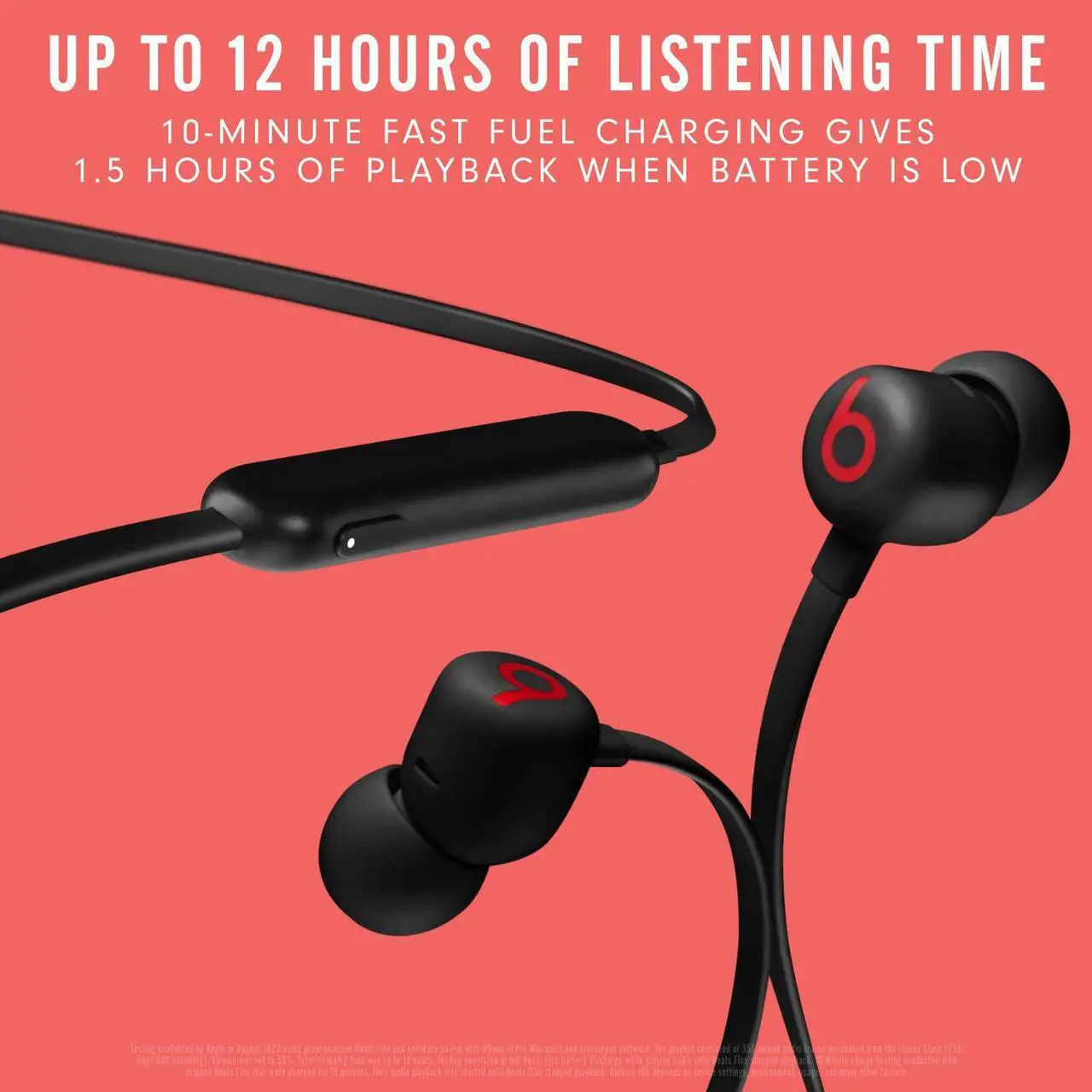 Alt view image 2 of 7 - Flex Wireless Earbuds -  W1 Headphone Chip Magnetic Earphones Class 1 Bluetooth 12 Hours of Listening Time Built-in Microphone - Black