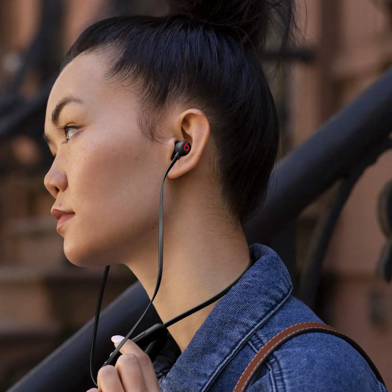 Alt view image 4 of 7 - Flex Wireless Earbuds -  W1 Headphone Chip Magnetic Earphones Class 1 Bluetooth 12 Hours of Listening Time Built-in Microphone - Black