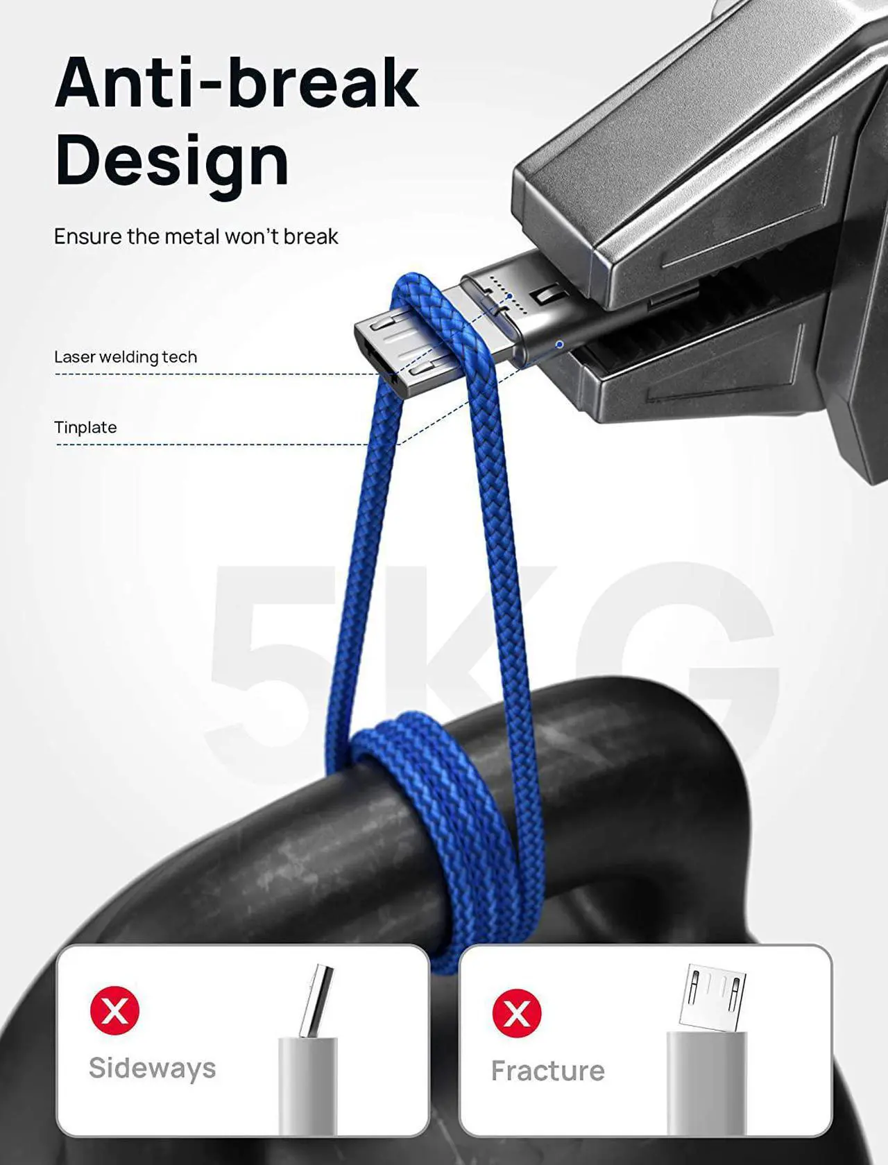 Alt view image 5 of 7 - Micro USB Cable Android Charger (2-Pack 6.6FT) Kindle Charger Cord Replacement Nylon Braided USB Micro Charging Cable Compatible with Galaxy S7 S6 J7 Edge Note 5 Kindle MP3-Blue