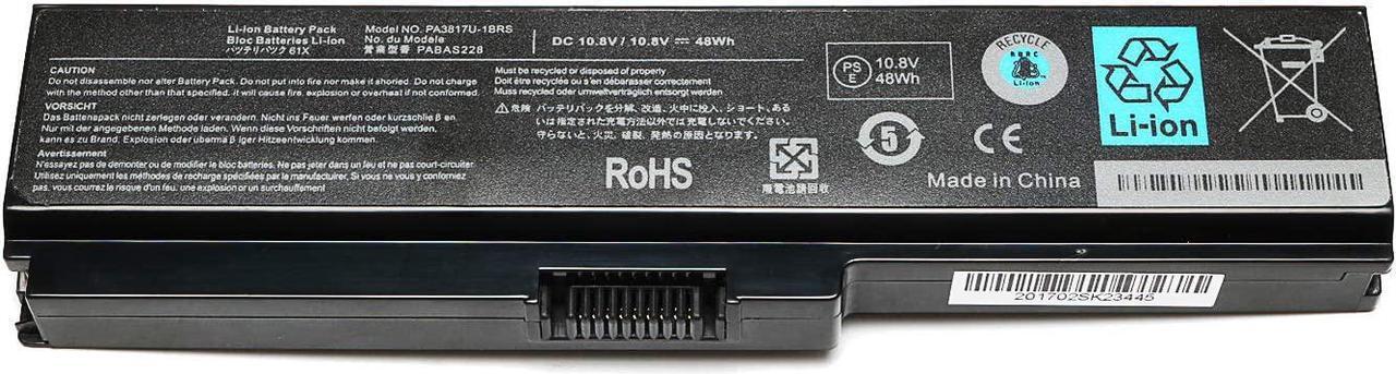 Alt view image 5 of 7 - PA3817U-1BRS Laptop Battery Replacement for Toshiba Satellite A655 A660 C650 C655 C655D C675 C675D L645 L645D L655 L655D L675 L675D L745 L750D L755 L755D M640 M645 P745 P755 PABA228 Notebook Battery