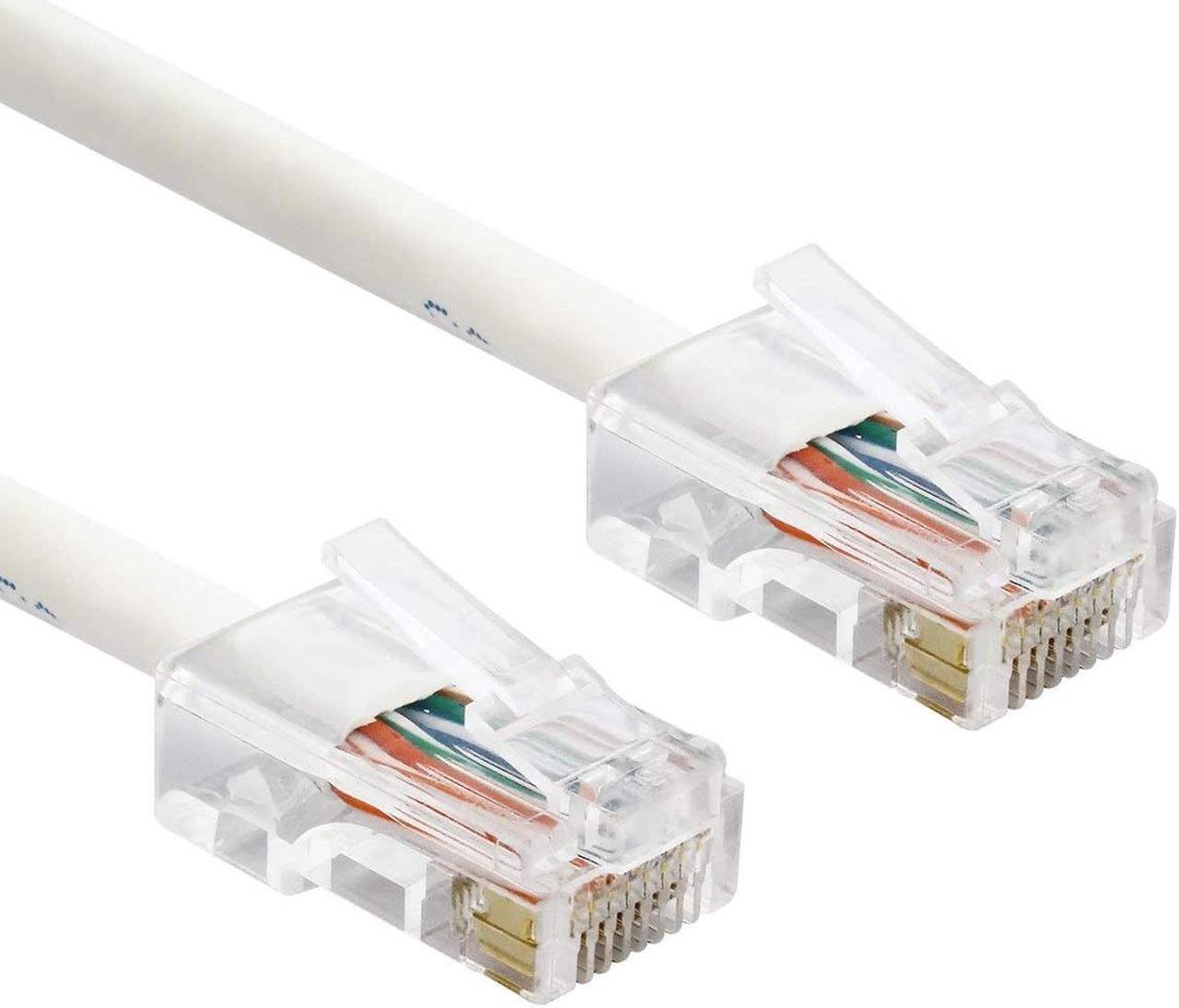 Intl - Cat6a Riser Cmr Lan Network Data Ethernet Patch Cable, Solid Pure Copper 23 Awg, 4-Pair Utp, 550Mhz, Pass Thru Rj45 Plug, Ul Etl Cmr, Assembled In Usa (40 Feet, White)