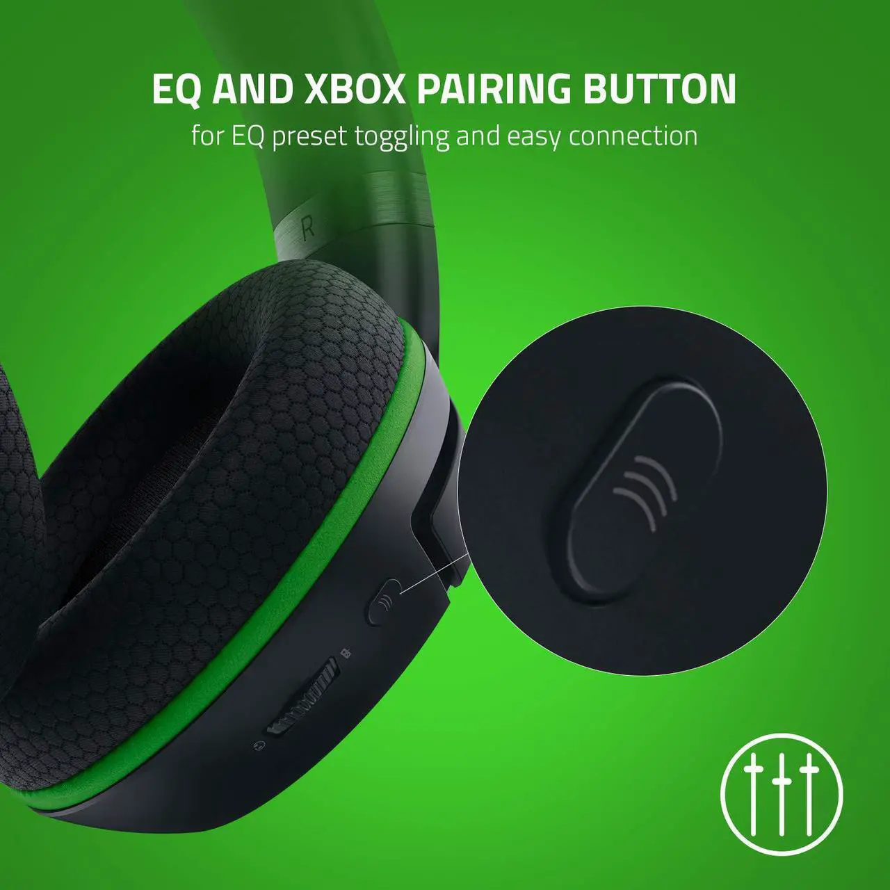 Alt view image 5 of 5 - Kaira Wireless Gaming Headset for Xbox Series X|S, Xbox One: Triforce Titanium 50mm Drivers - Cardioid Mic - Breathable Memory Foam Ear Cushions - EQ Pairing Button - Windows Sonic - Black