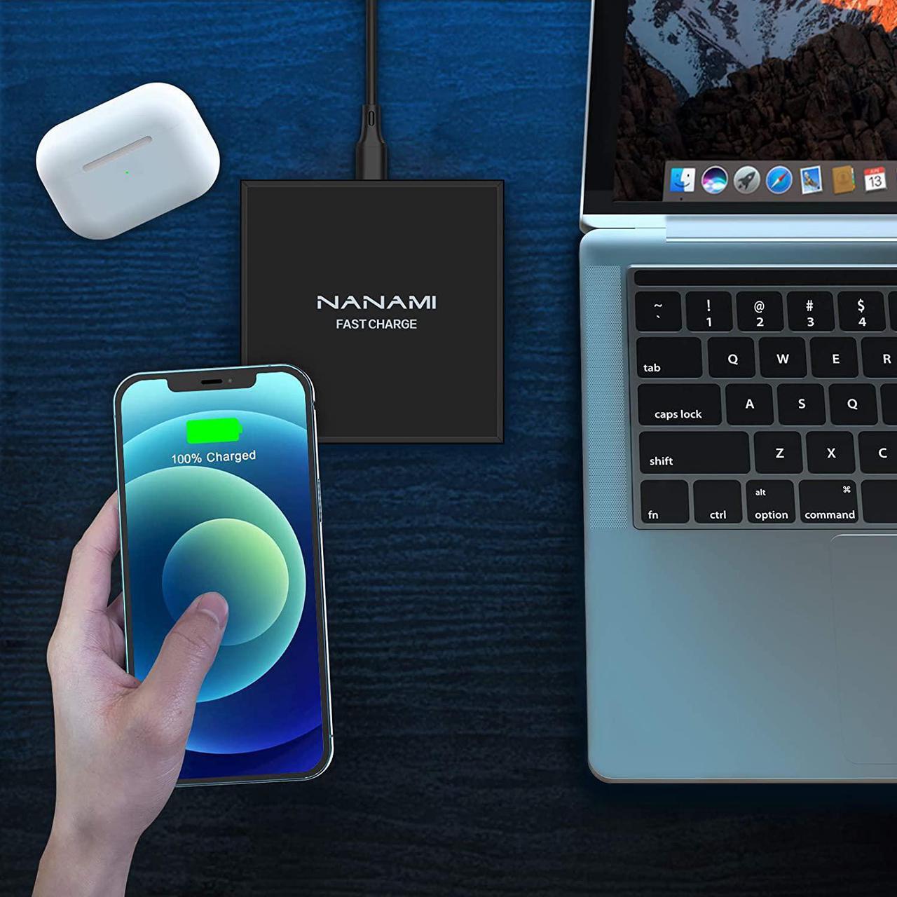Alt view image 2 of 7 - Upgraded Wireless Charger - Qi Certified 15W Max Fast Charging Pad Compatible iPhone 14/13/13 mini/12/Pro Max/Mini/11/XS/XR/X/8/AirPods Pro Samsung Galaxy S23/S22/S21/S20/S10/S9/S8/Note 20/10