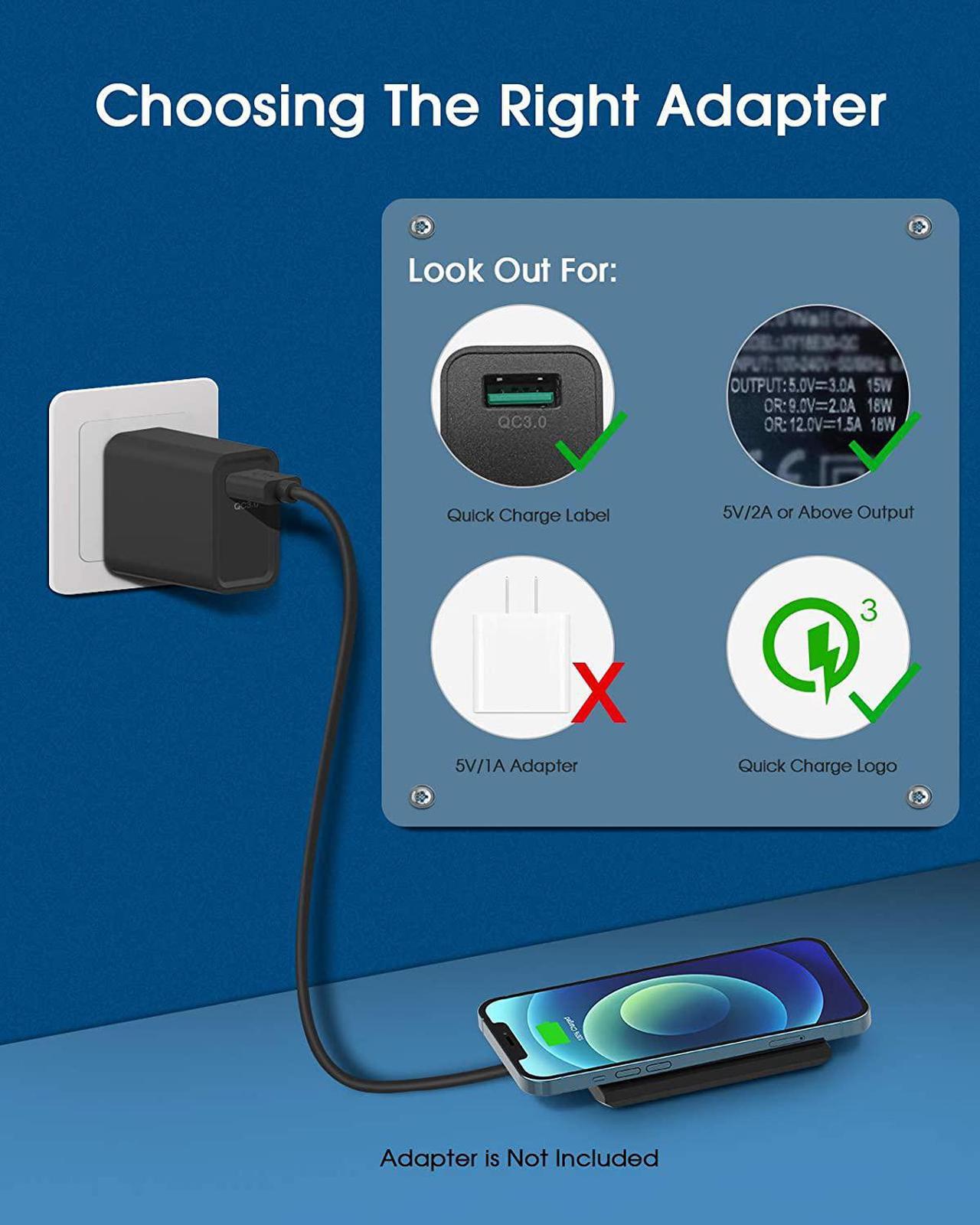 Alt view image 6 of 7 - Upgraded Wireless Charger - Qi Certified 15W Max Fast Charging Pad Compatible iPhone 14/13/13 mini/12/Pro Max/Mini/11/XS/XR/X/8/AirPods Pro Samsung Galaxy S23/S22/S21/S20/S10/S9/S8/Note 20/10