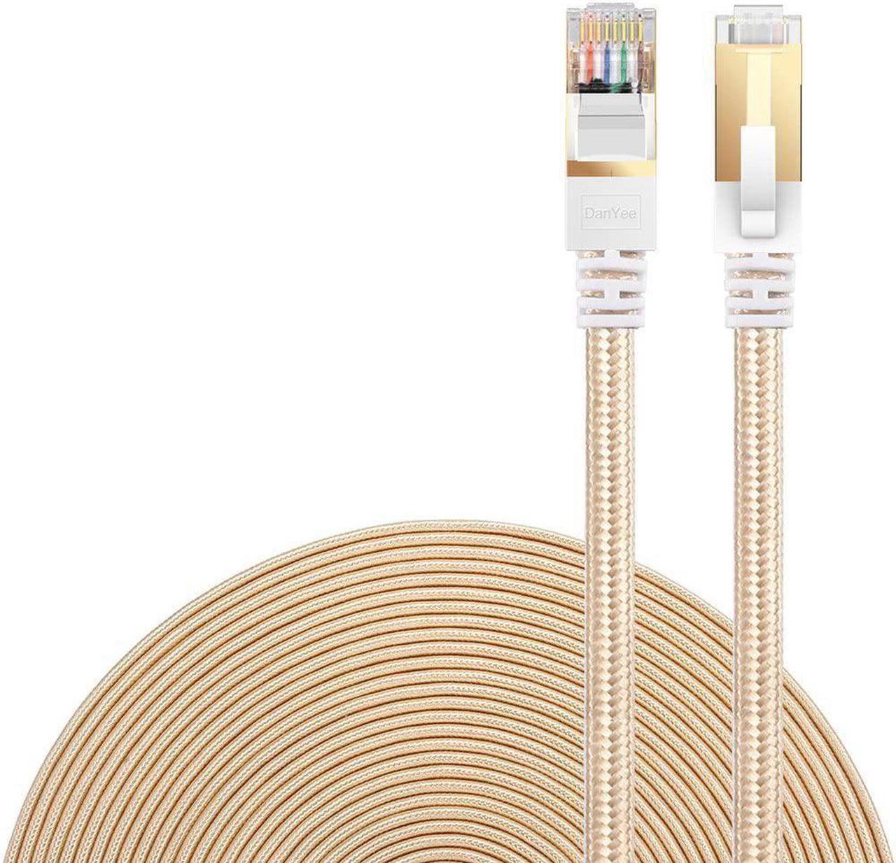 Main image of Cat 7 Ethernet Cable DanYee Nylon Braided 33ft CAT7 High Speed Professional Gold Plated Plug STP Wires CAT 7 RJ45 Ethernet Cable 3ft 10ft 16ft 26ft 33ft 50ft 66ft 100ft (Gold 33ft)