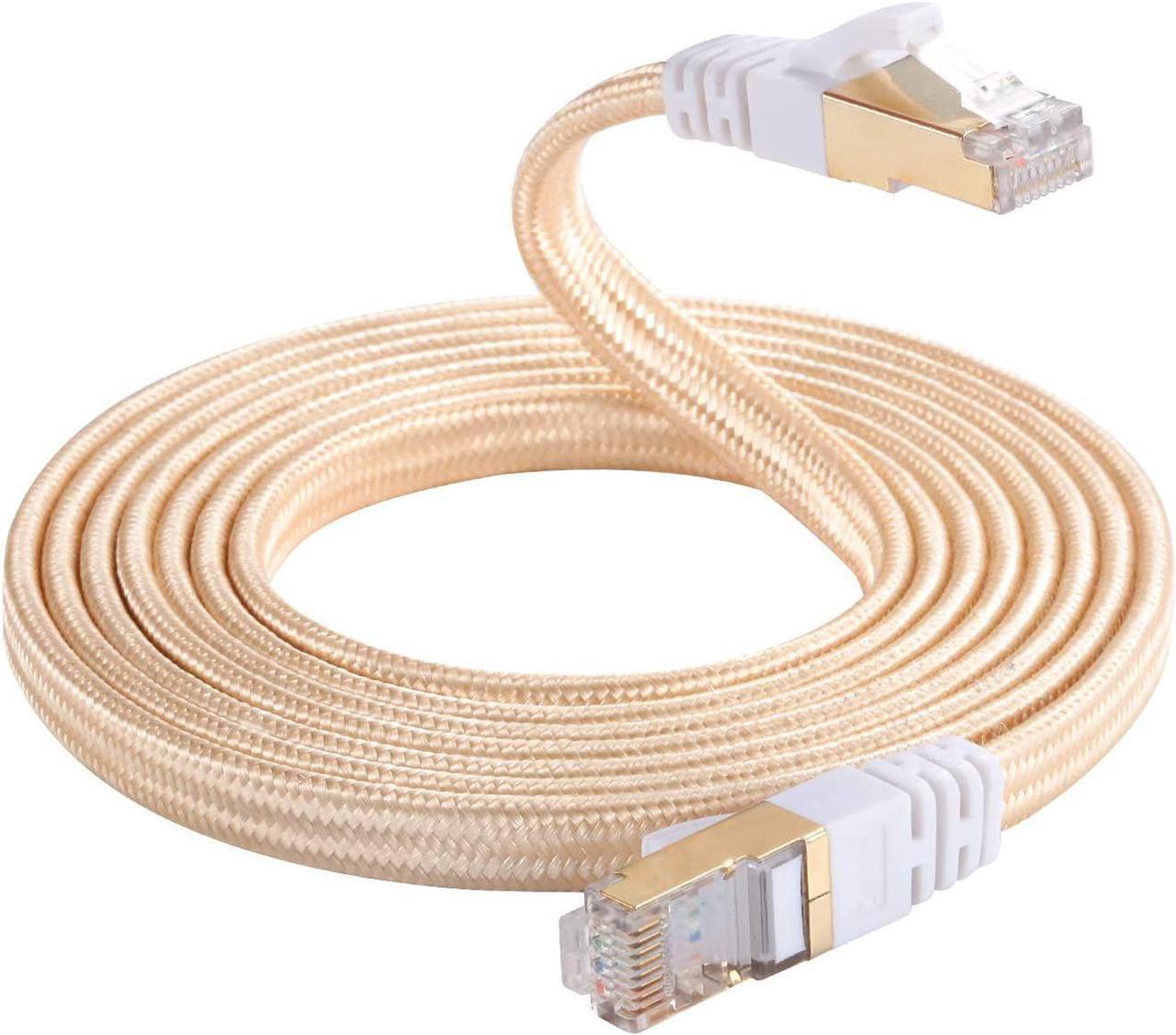 Alt view image 6 of 7 - Cat 7 Ethernet Cable DanYee Nylon Braided 33ft CAT7 High Speed Professional Gold Plated Plug STP Wires CAT 7 RJ45 Ethernet Cable 3ft 10ft 16ft 26ft 33ft 50ft 66ft 100ft (Gold 33ft)