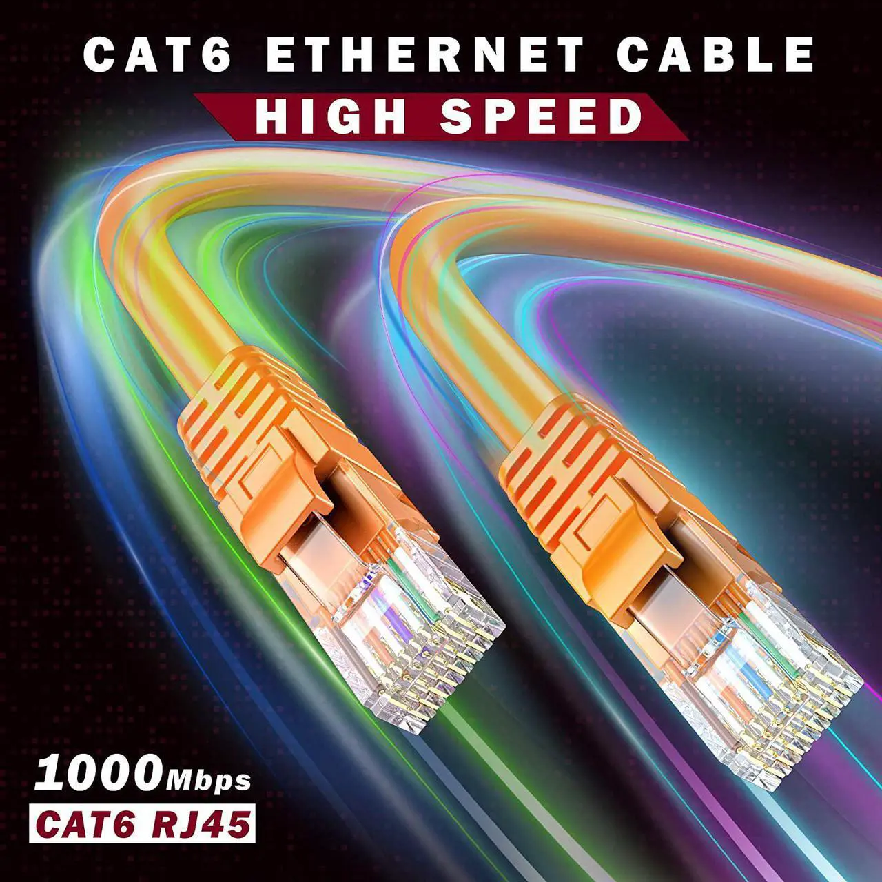 Alt view image 4 of 6 - Maximm Cat 6 Ethernet Cable 150 Ft, 100% Pure Copper, Cat6 Cable LAN Cable, Internet Cable, Patch Cable and Network Cable - UTP (Orange) 150 Feet