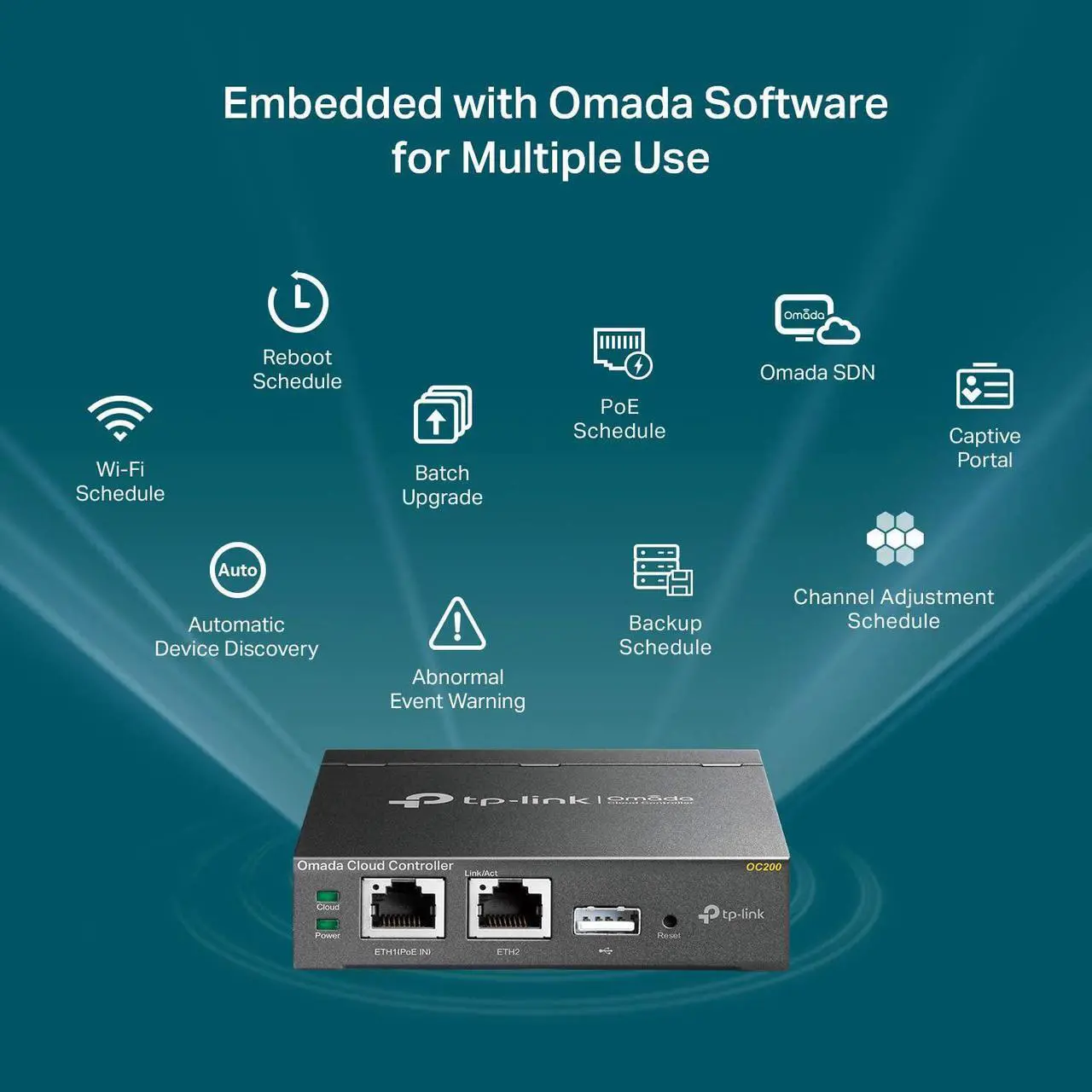 Alt view image 7 of 7 - TP-Link Omada Hardware Controller | SDN Integrated | PoE Powered | Manage Up to 100 Devices | Easy & Intelligent Network Monitor & Maintenance | Cloud Access & Omada App (OC200)